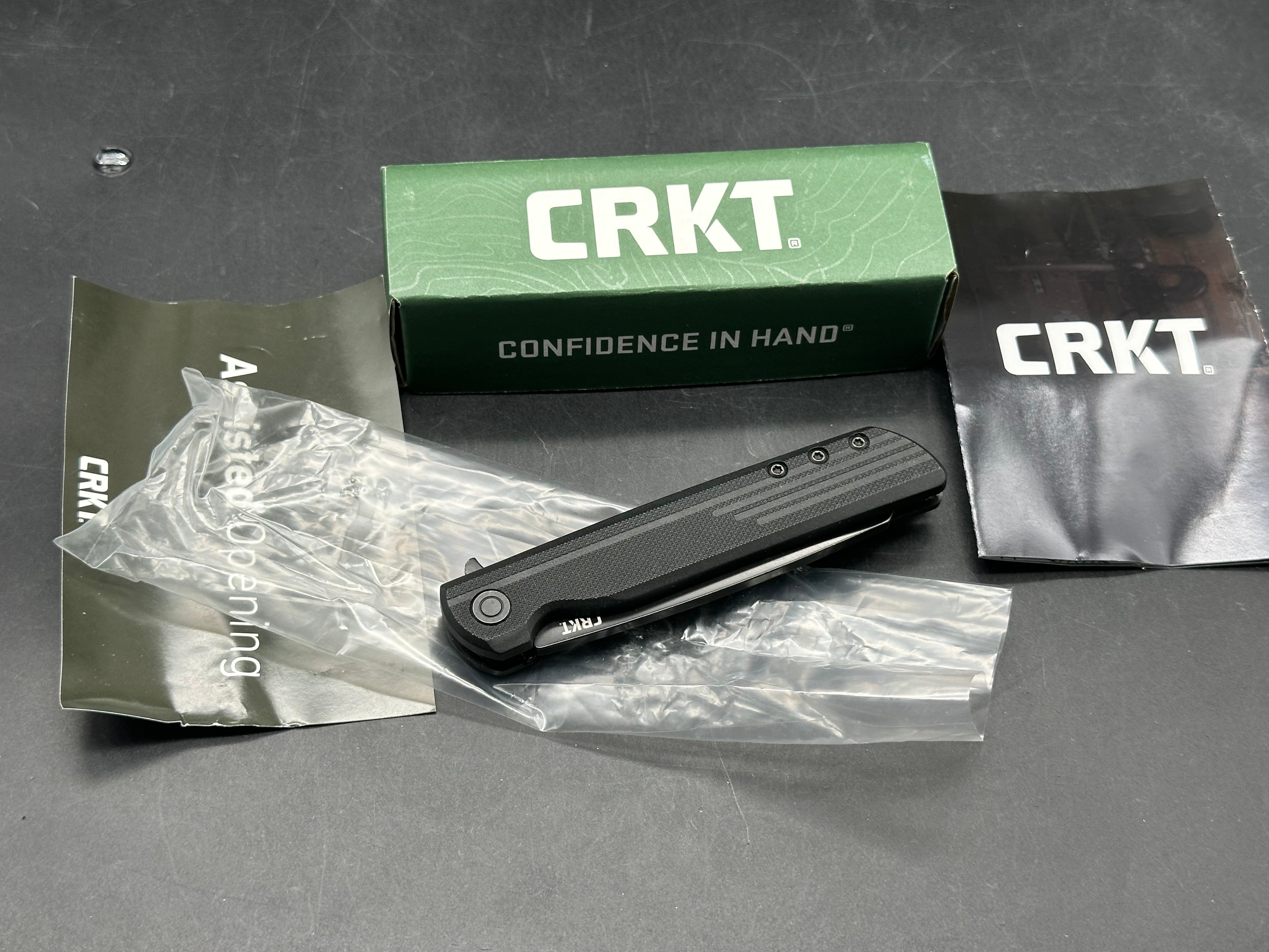 CRKT LCK + Spring Assisted Reverse Tanto Knife Black FRN (3.3" Black)