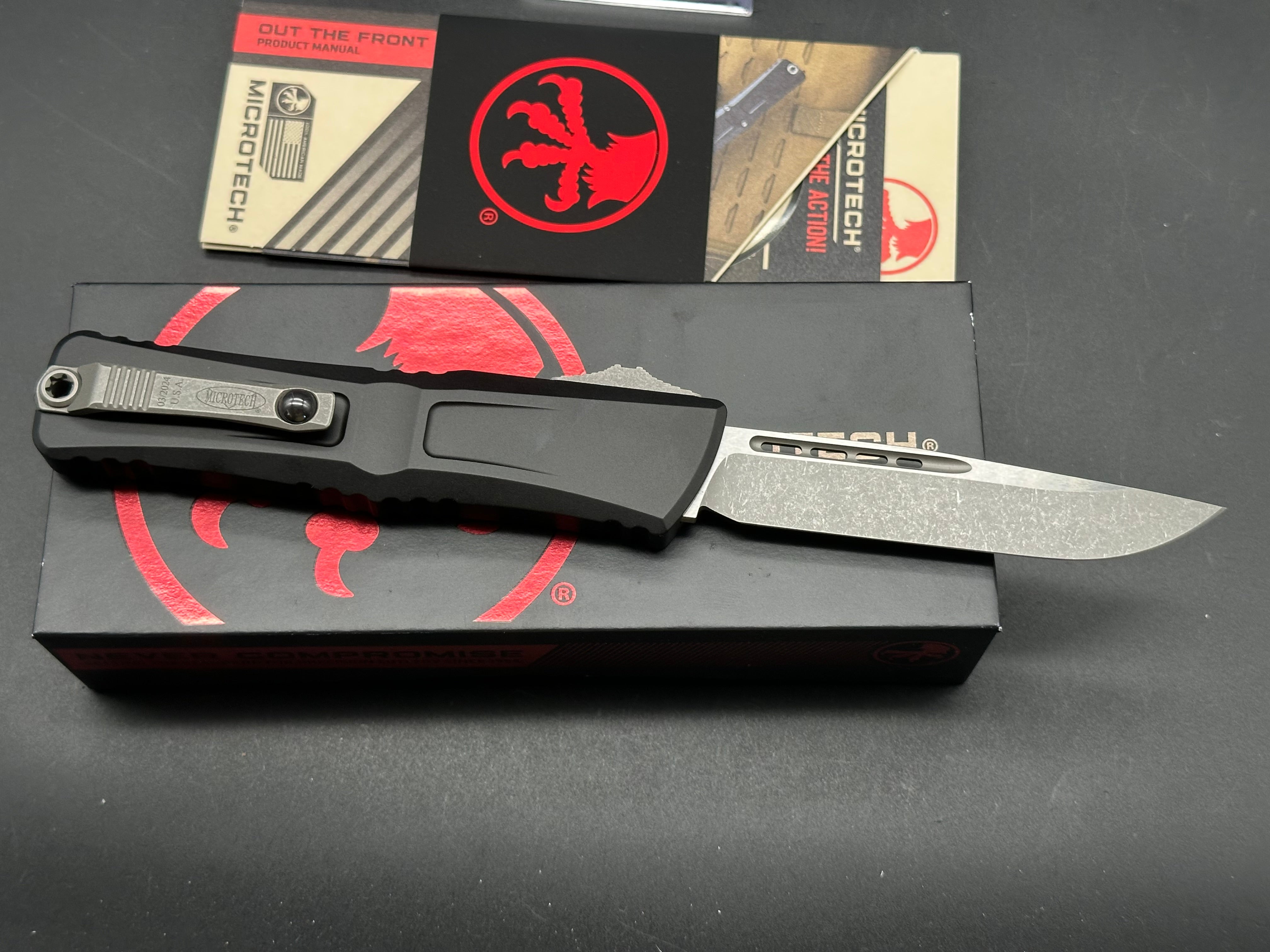 Microtech Combat Troodon Gen III S/E OTF Knife Black (4" Stonewash)m390mk