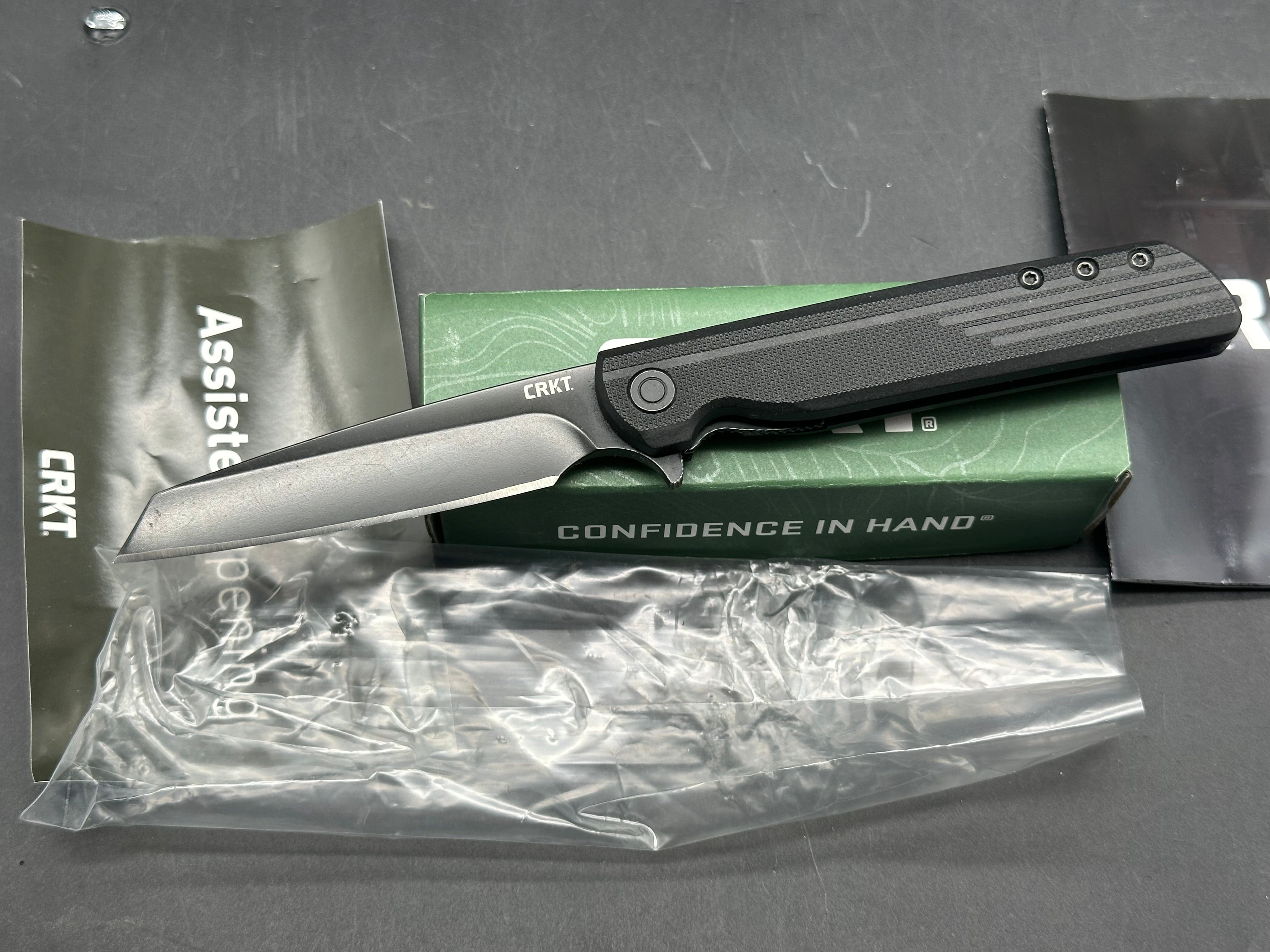 CRKT LCK + Spring Assisted Reverse Tanto Knife Black FRN (3.3" Black)