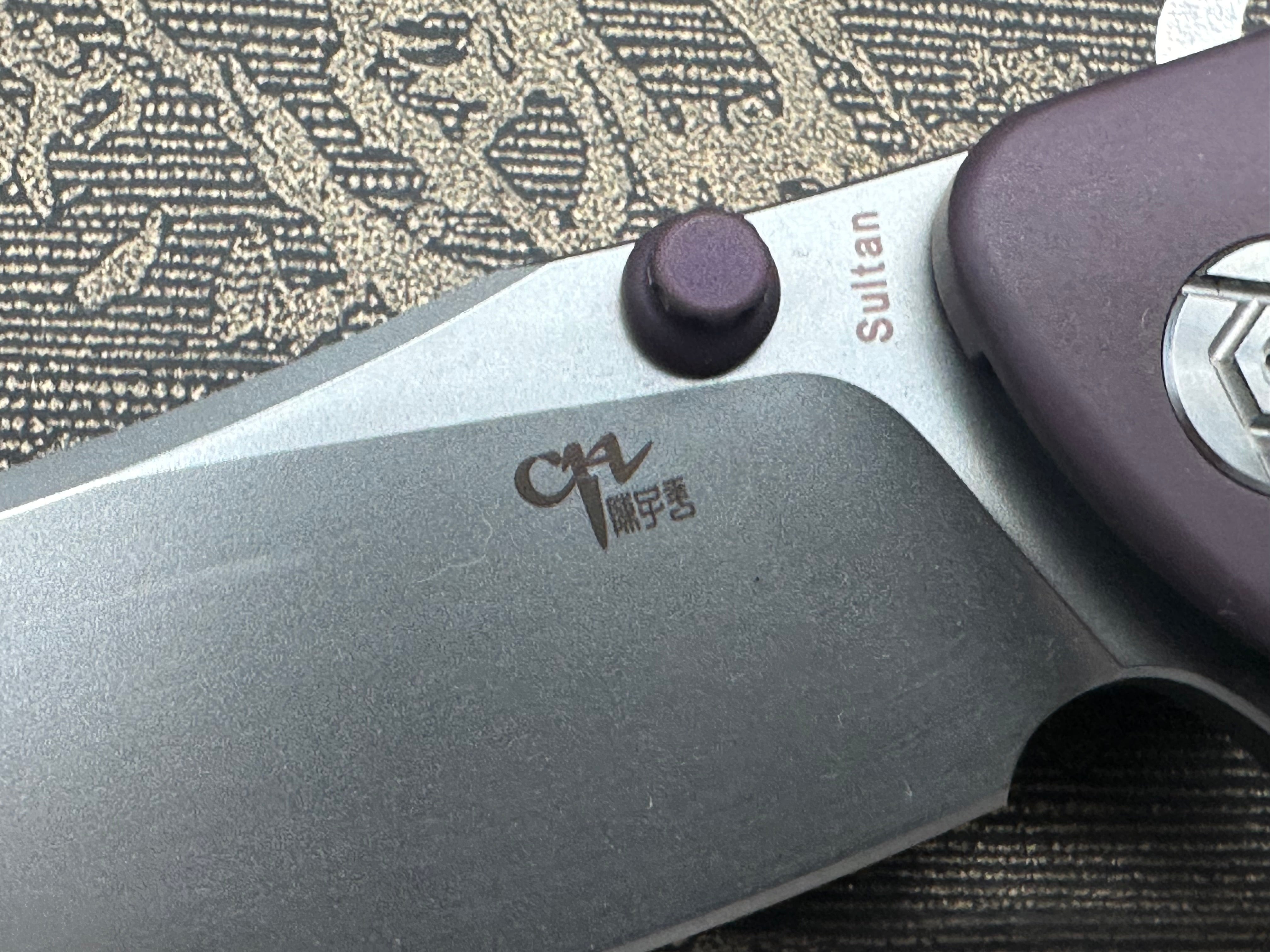 CH KNIVES SULTAN FOLDING KNIFE PURPLE TITANIUM HANDLE S35VN PLAIN EDGE