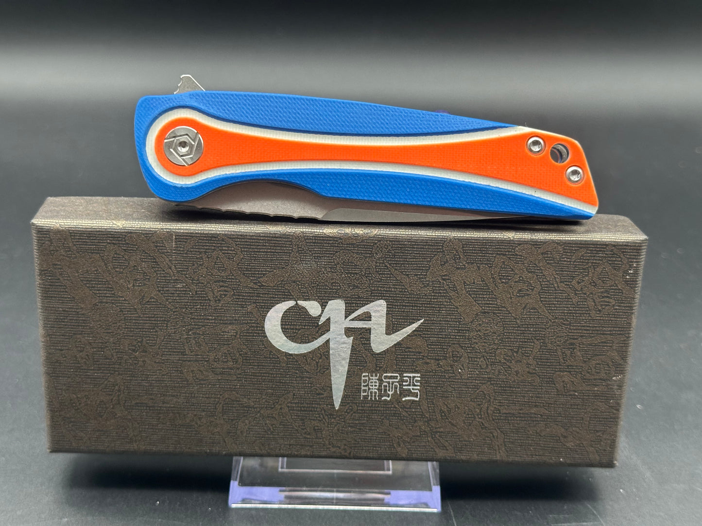 CH KNIVES CH3511-BL-OR G10 FOLDER KNIFE BLUE & ORANGE G10 HANDLE