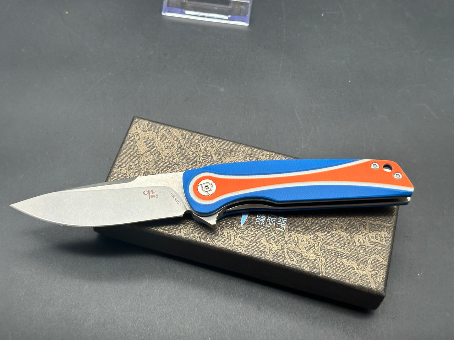 CH KNIVES CH3511-BL-OR G10 FOLDER KNIFE BLUE & ORANGE G10 HANDLE