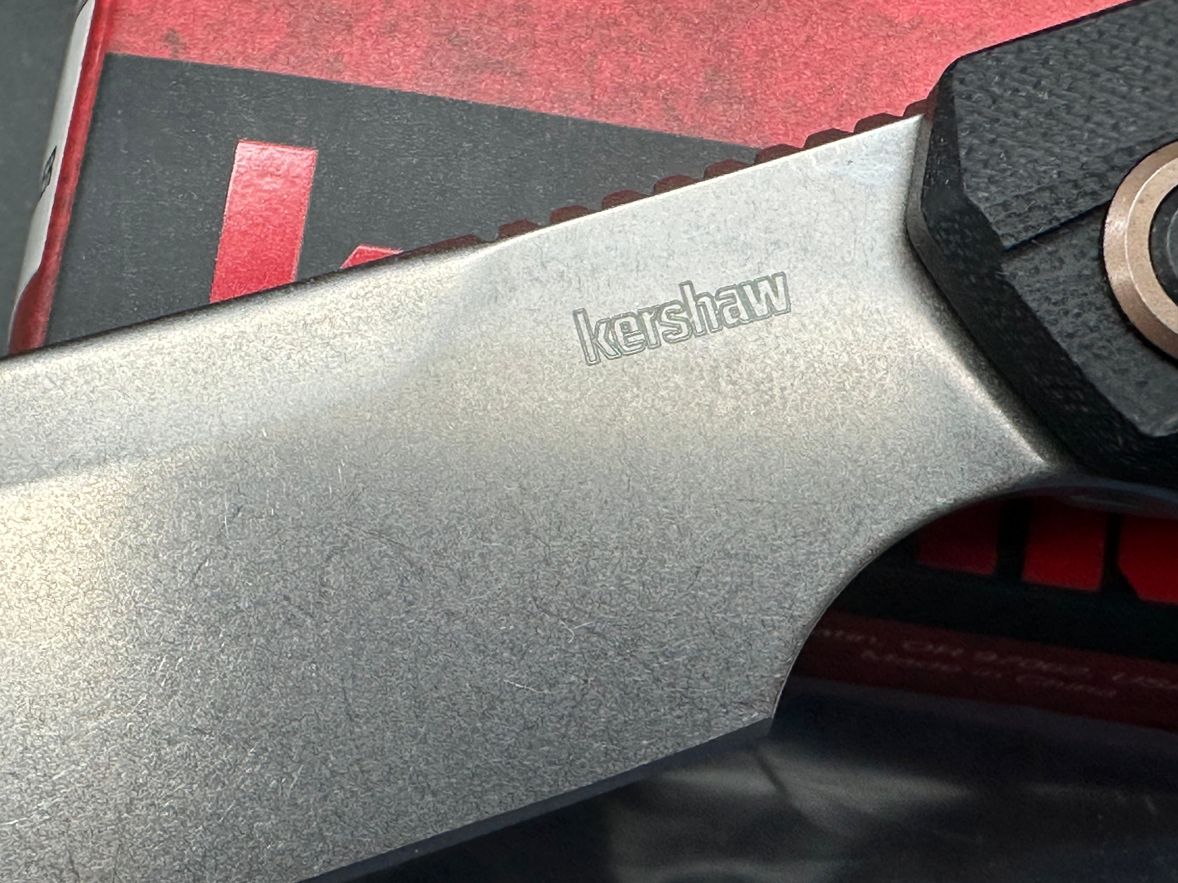 Kershaw Strata Cleaver Frame Lock Knife Black G-10 (4" Stonewash)