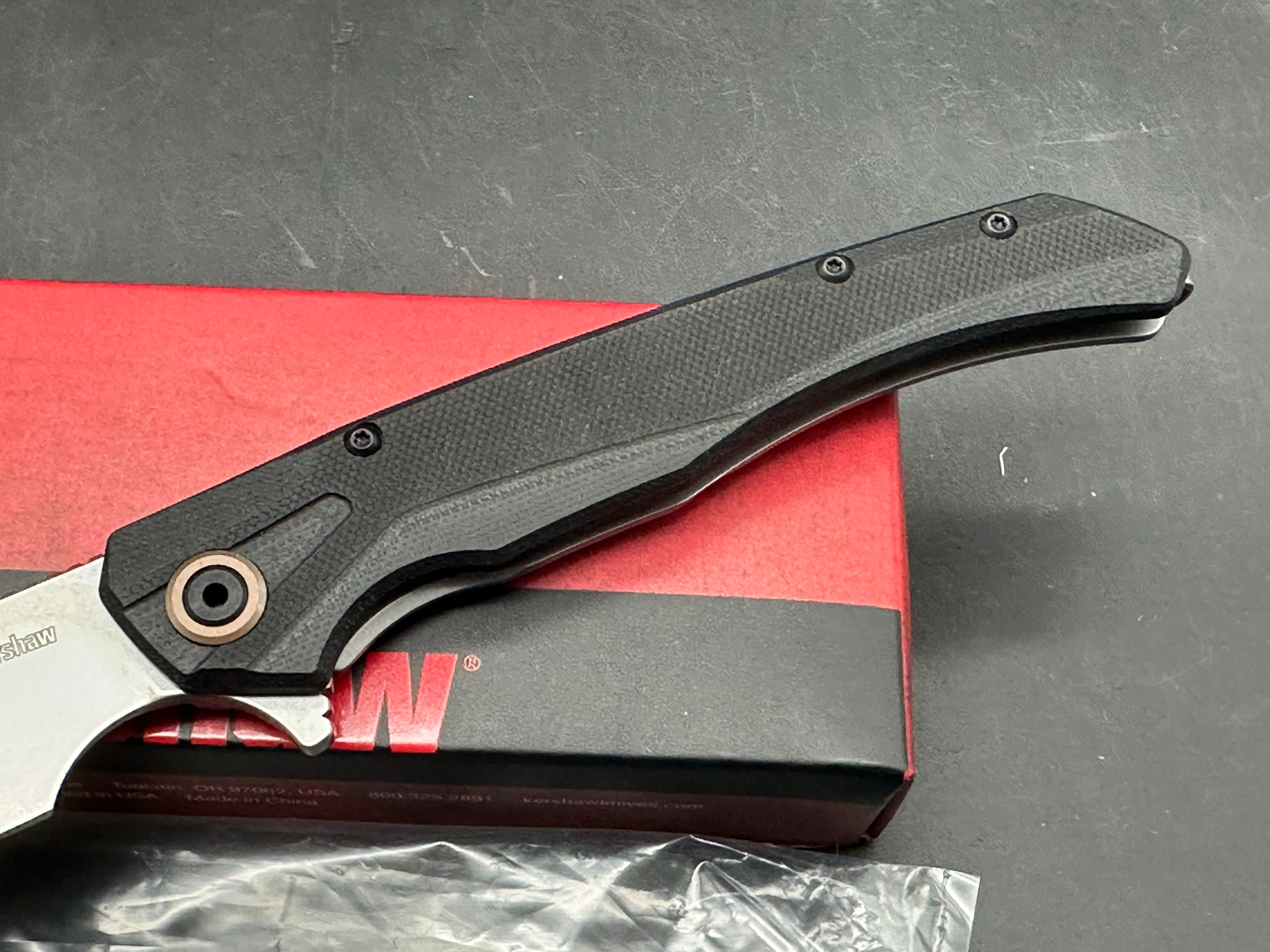Kershaw Strata Cleaver Frame Lock Knife Black G-10 (4" Stonewash)