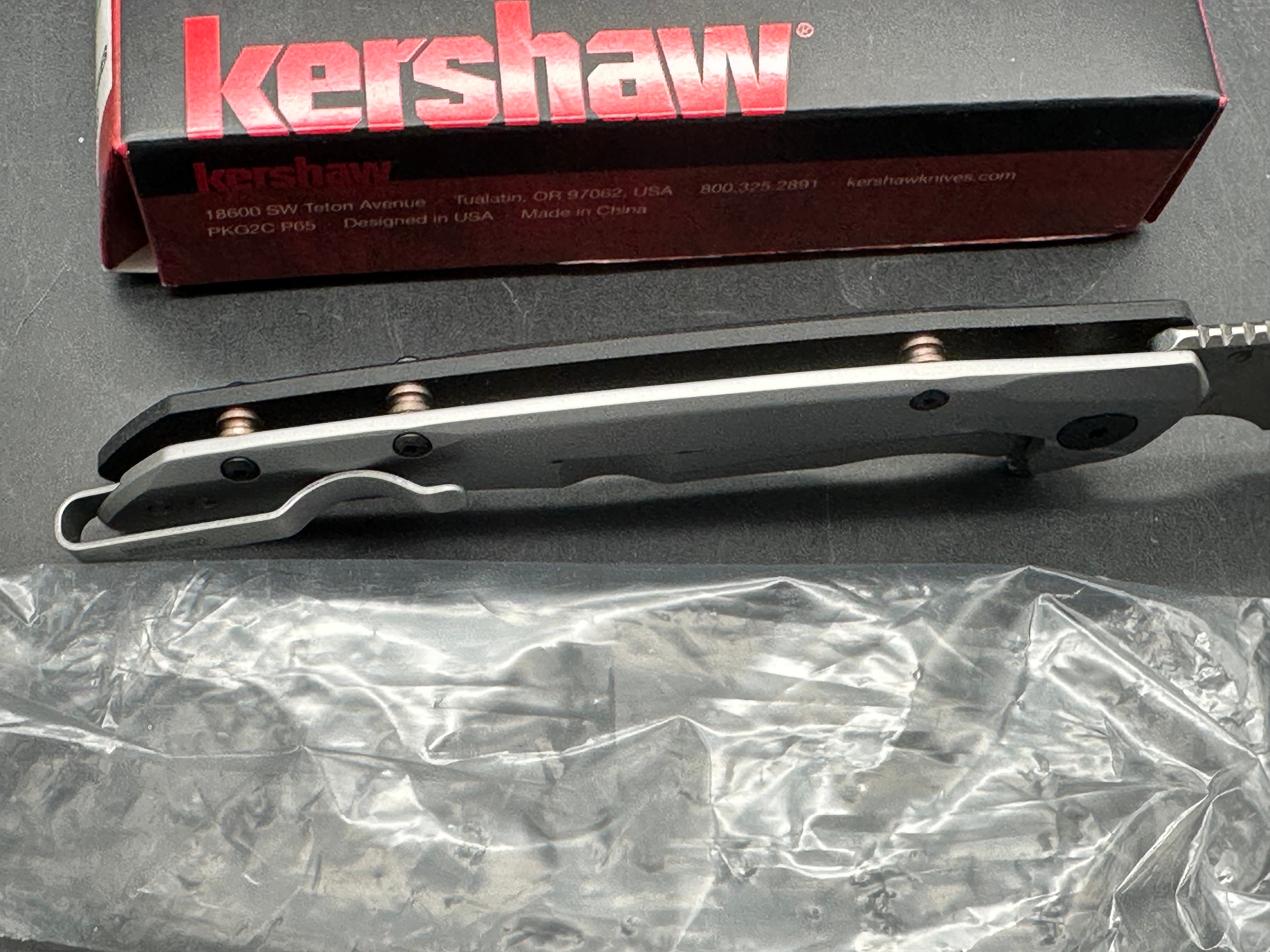 Kershaw Strata Cleaver Frame Lock Knife Black G-10 (4" Stonewash)