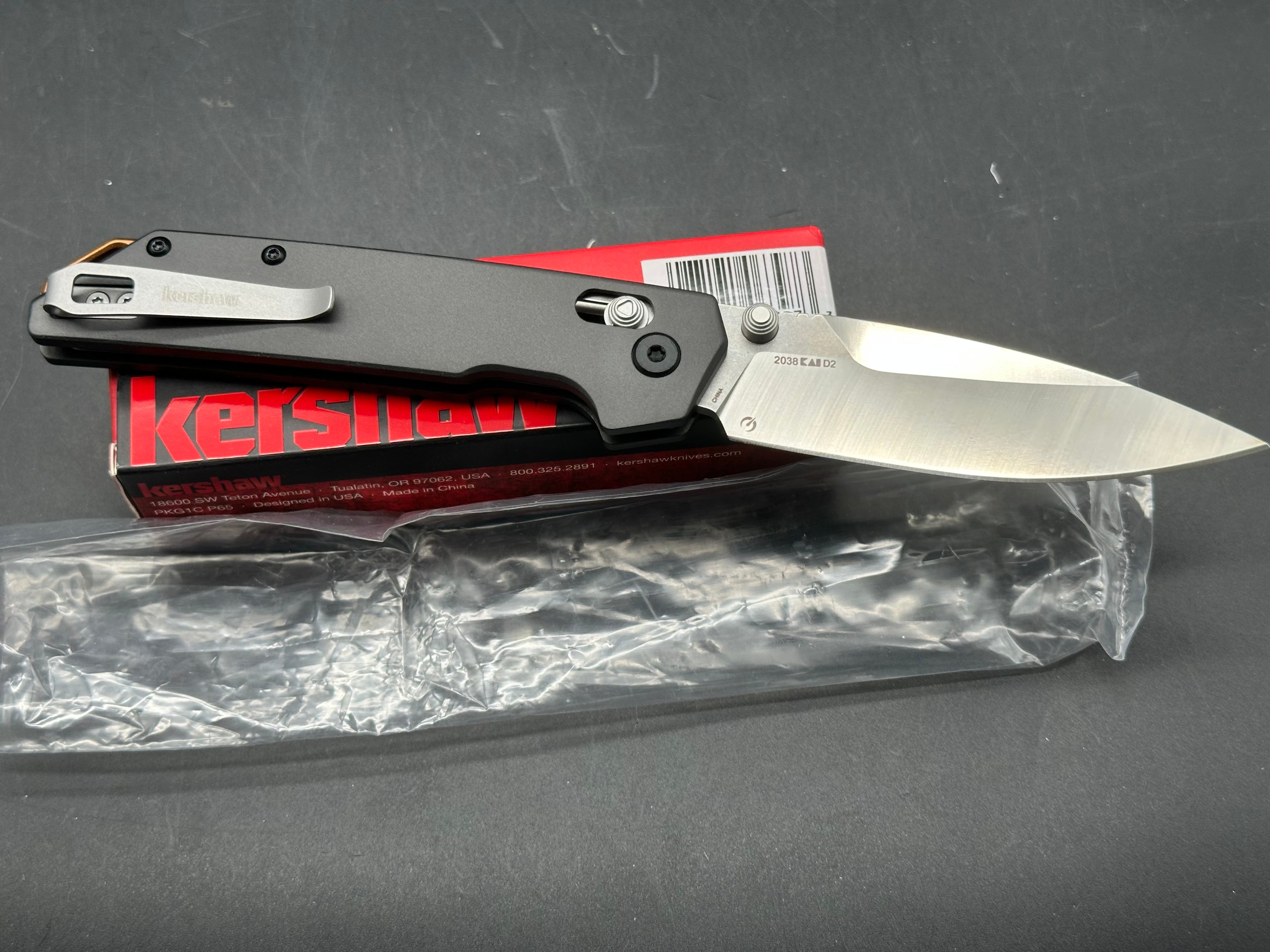 Kershaw Iridium DuraLock Knife Gray Aluminum (3.5" Satin D2)