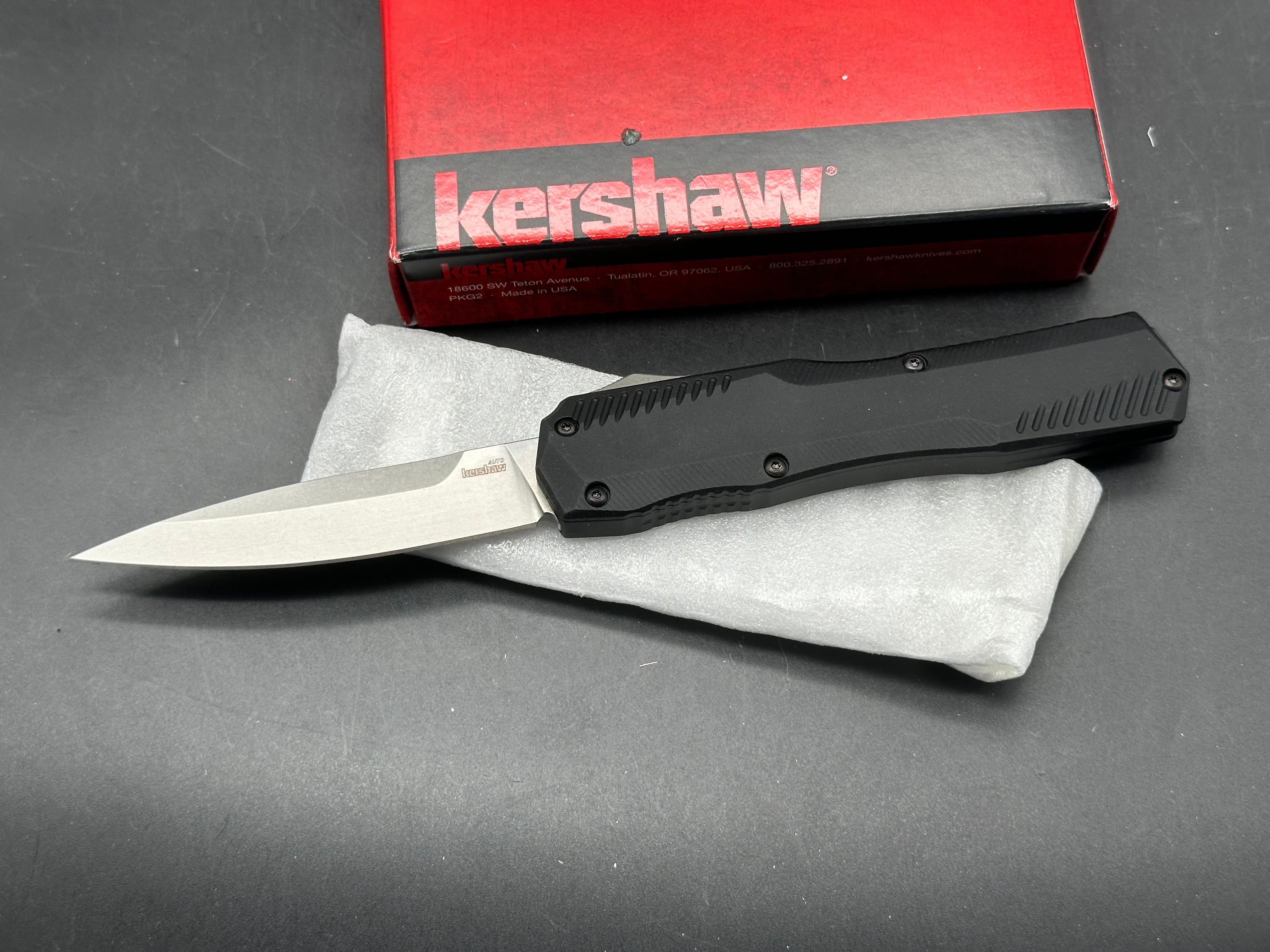 Kershaw Livewire CPM-20CV D/A OTF Automatic Knife Black (3.4" Stonewash)