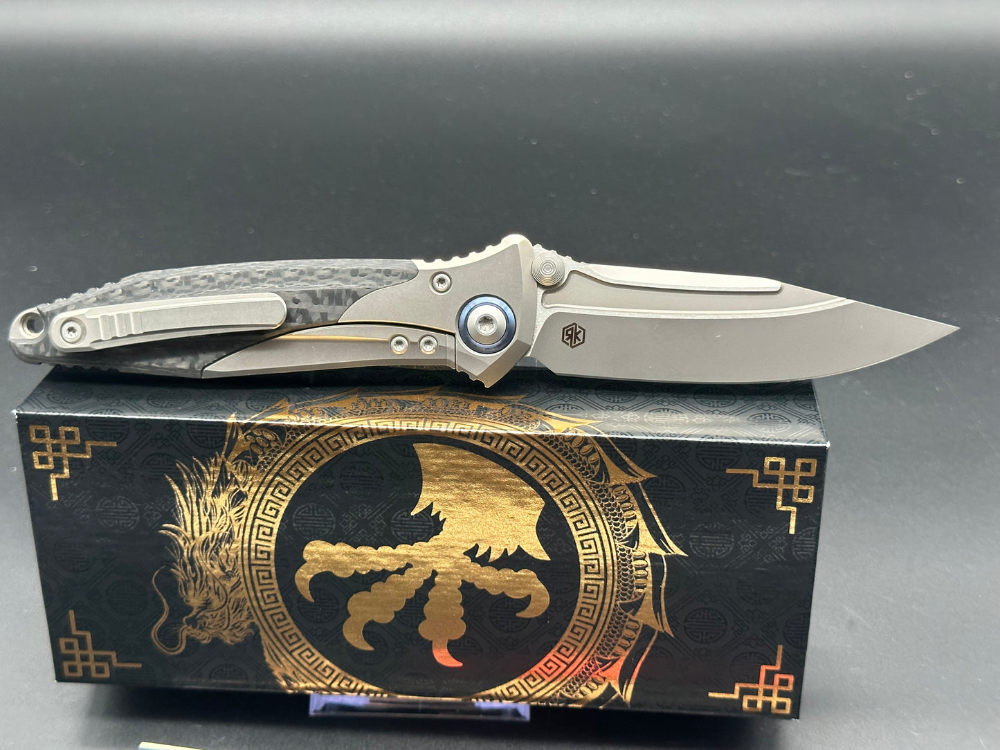 Microtech Socom Bravo titanium/CF clip point