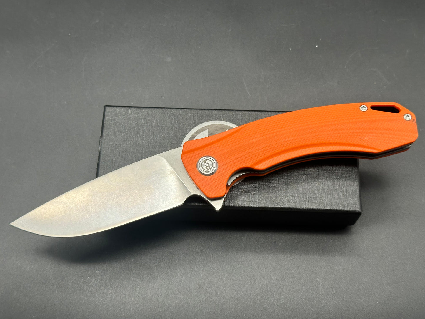 Maxace Balance-K Liner Lock Knife Orange G-10 (3.75" SW)