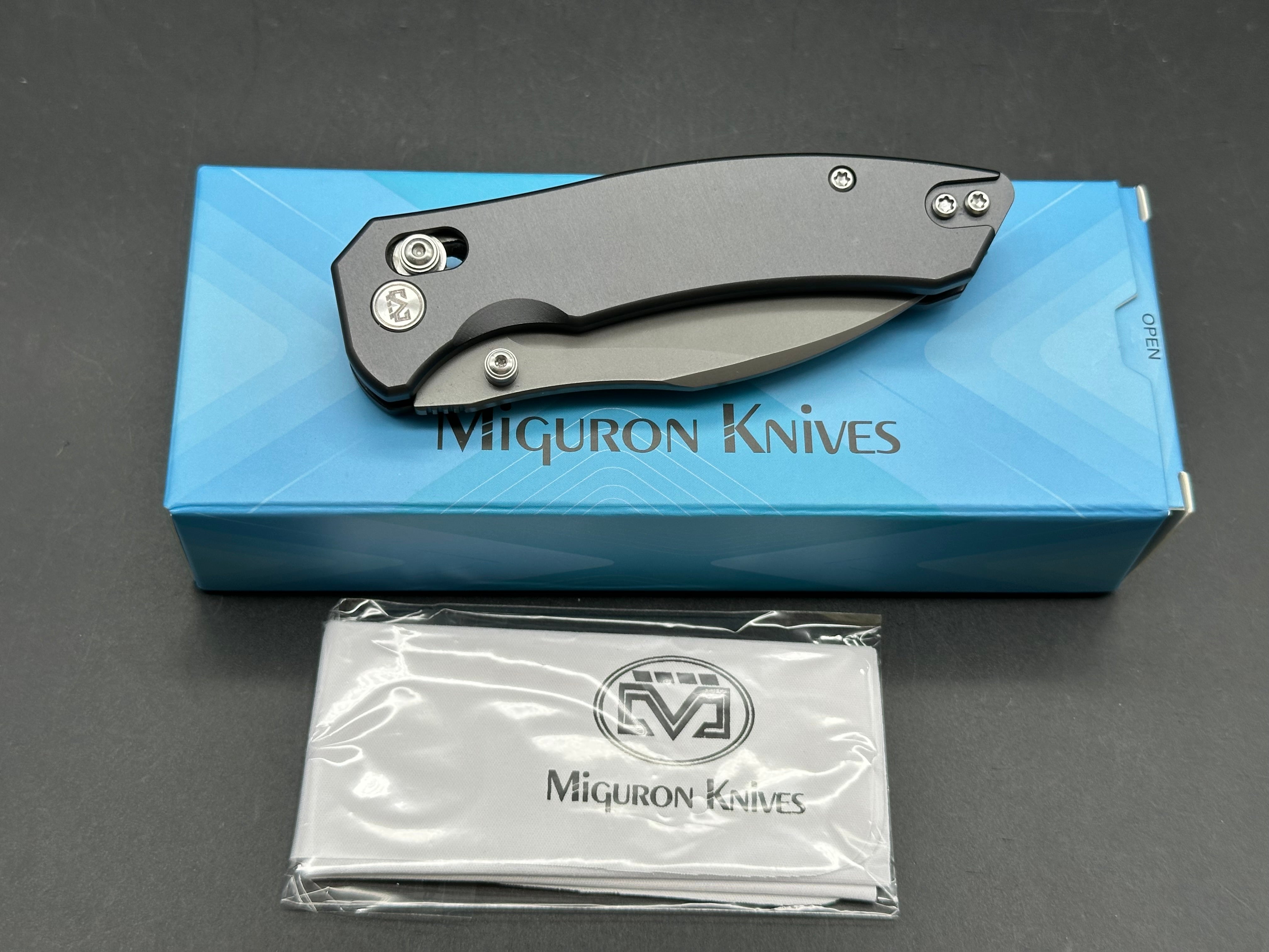 Miguron Norsa  2.99" D2 Dark Gray PVD Blade with Dark Gray PVD Aluminum Scales
