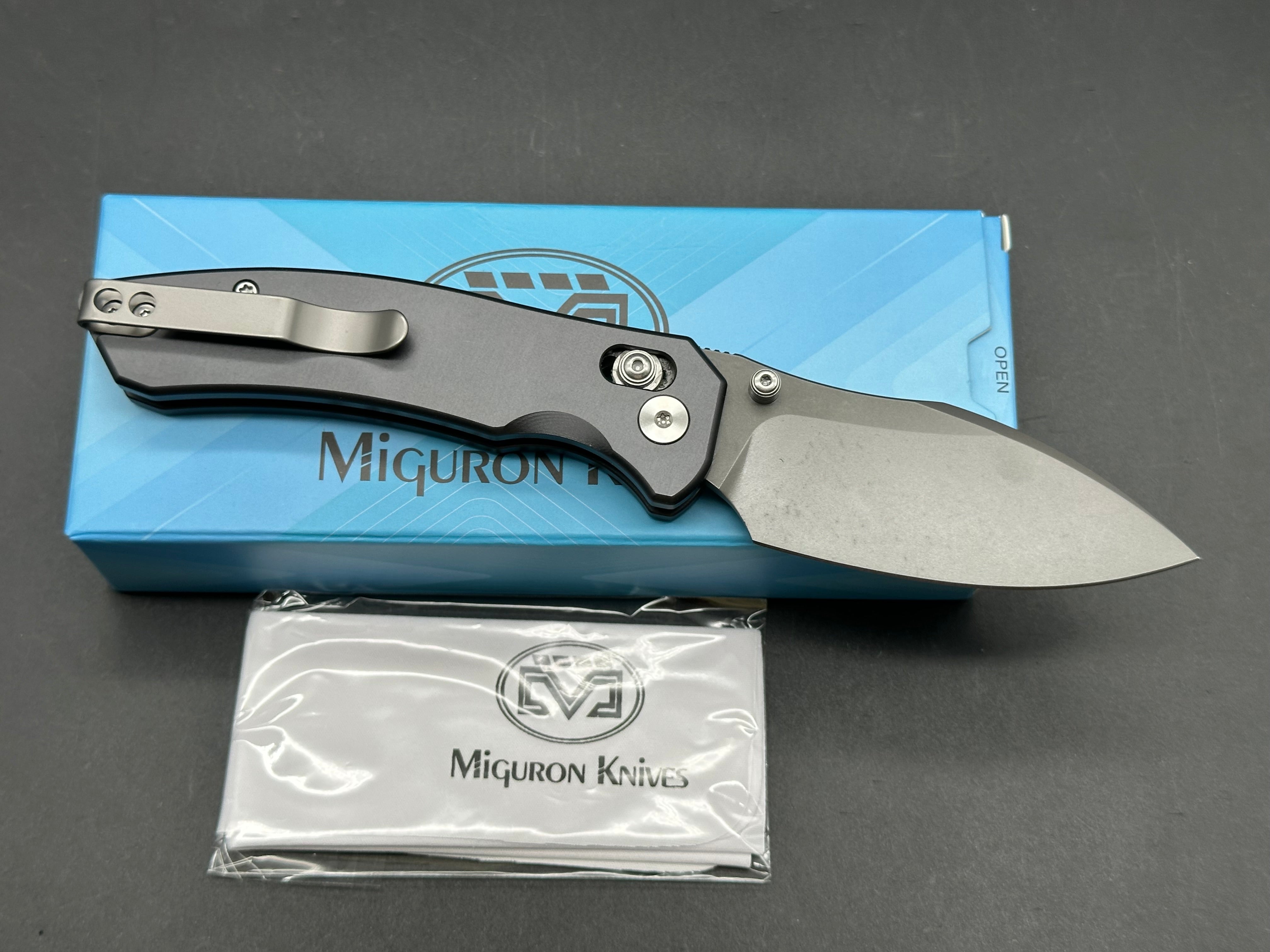Miguron Norsa  2.99" D2 Dark Gray PVD Blade with Dark Gray PVD Aluminum Scales
