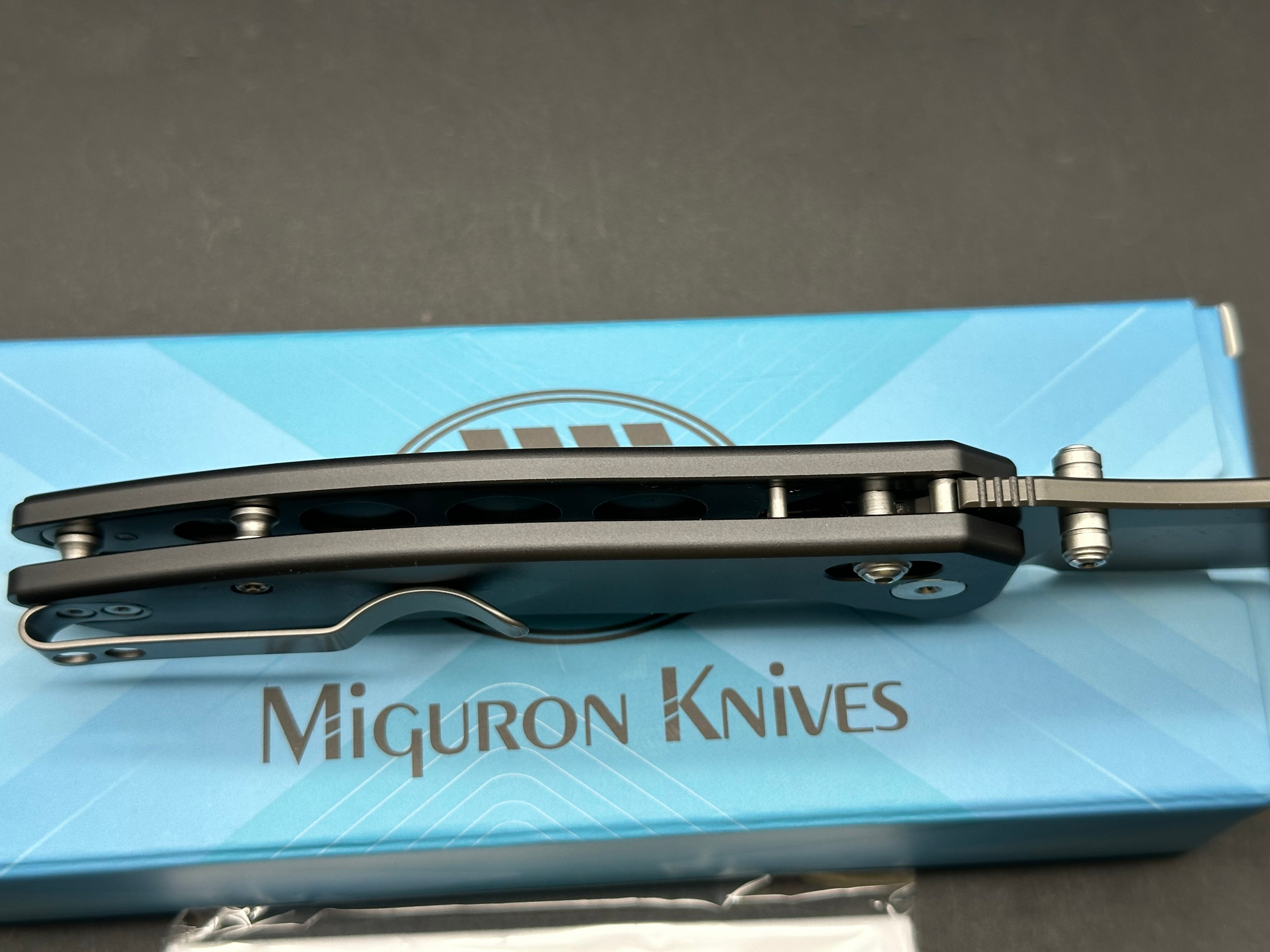Miguron Norsa  2.99" D2 Dark Gray PVD Blade with Dark Gray PVD Aluminum Scales