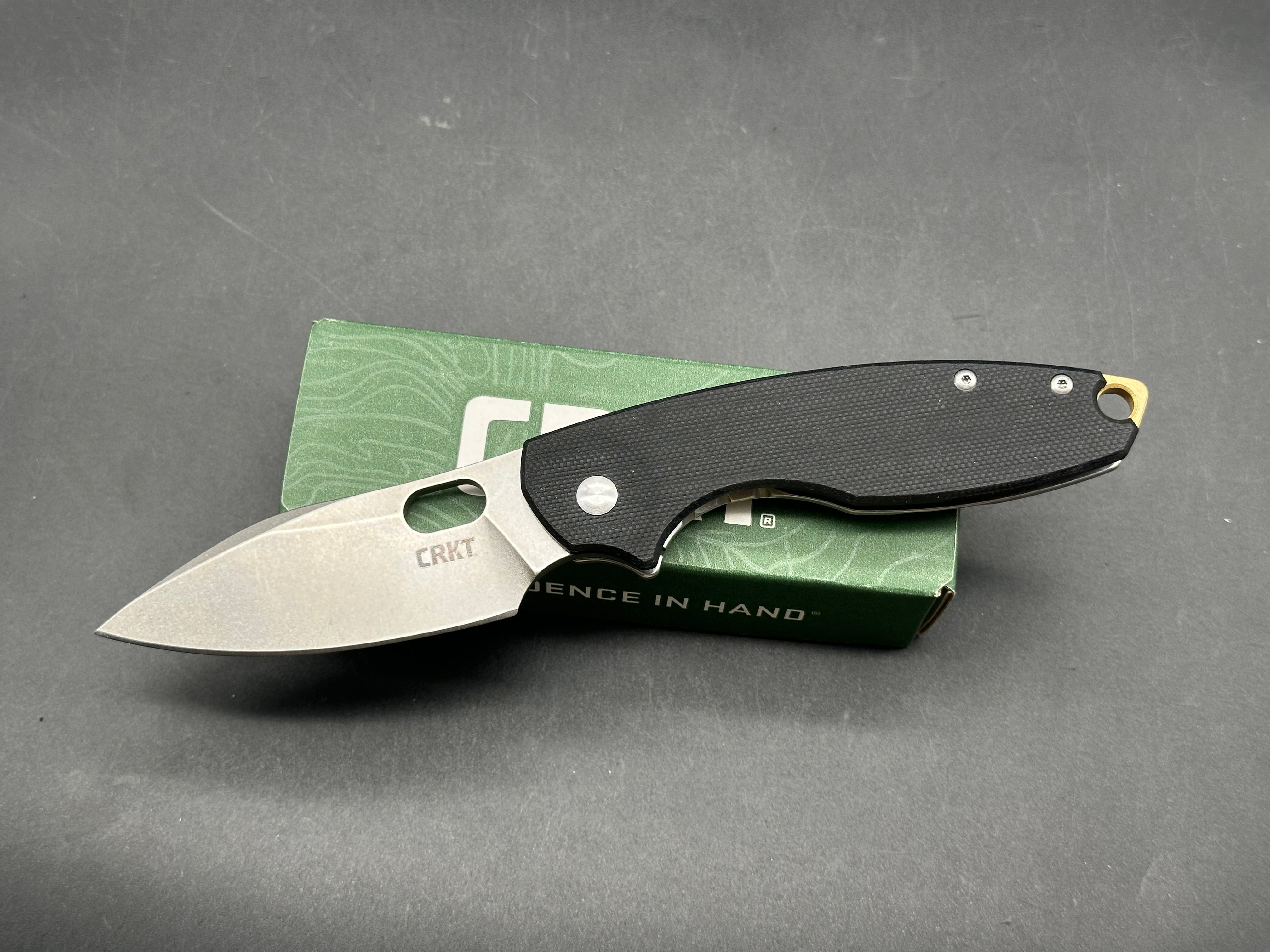 CRKT Pilar III 2.97" D2 Stonewash Drop Point Blade with Black G10 and Stainless Steel Frame