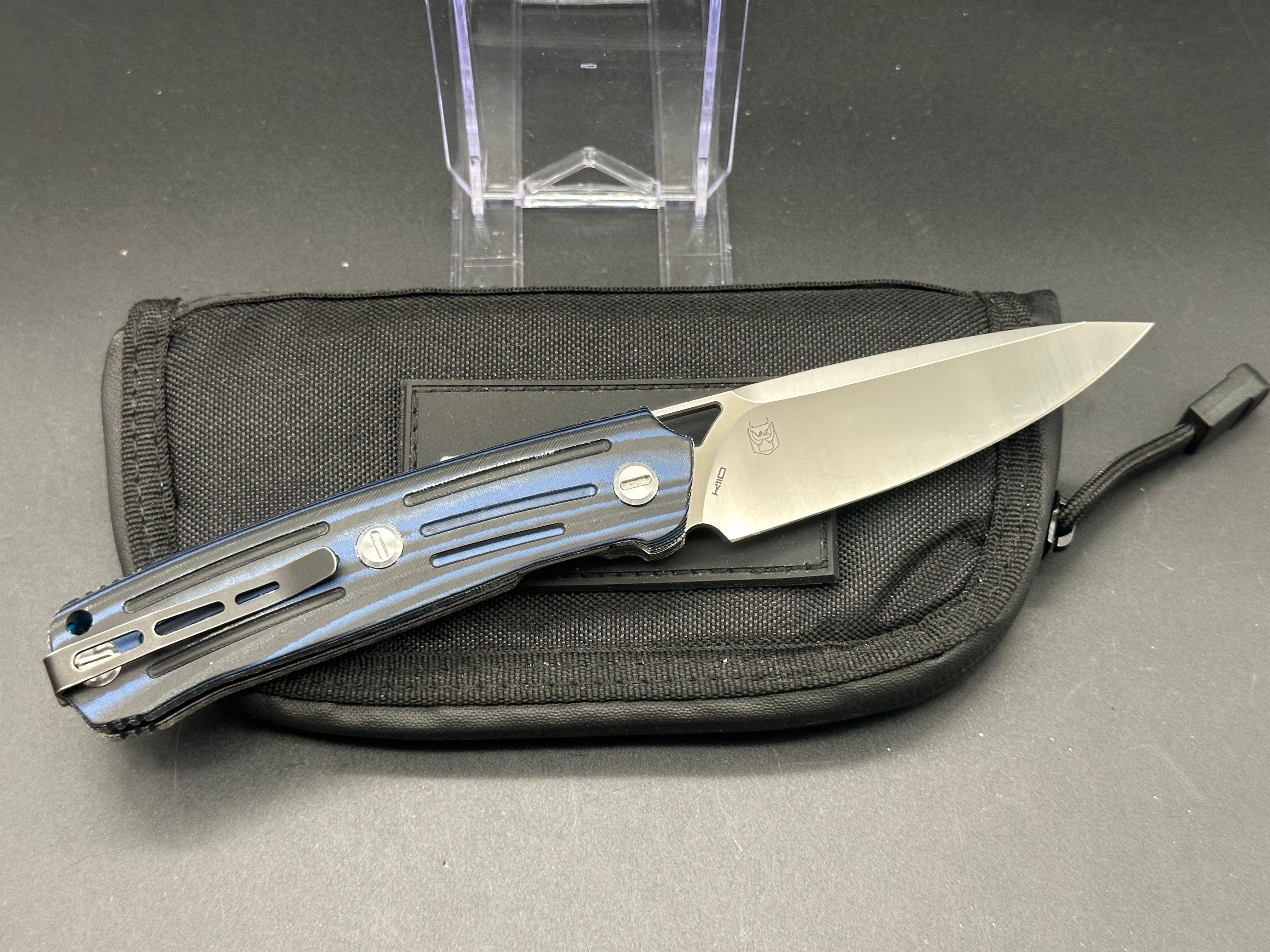 Arkona Nettle F blue/black micarta handle w/K110 blade