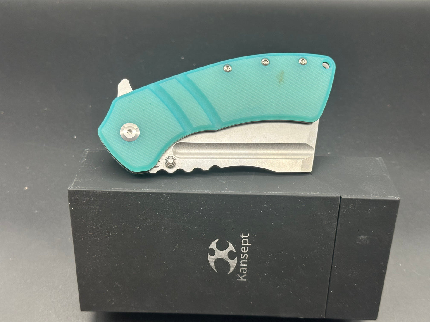 KANSEPT XL KORVID FOLDING KNIFE TIFFANY BLUE G10 HANDLE 154CM