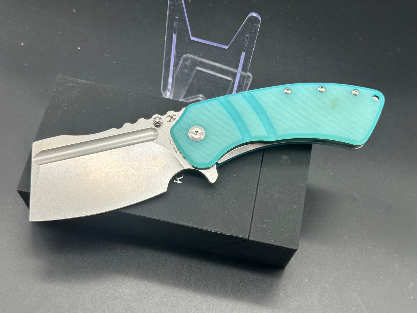 KANSEPT XL KORVID FOLDING KNIFE TIFFANY BLUE G10 HANDLE 154CM