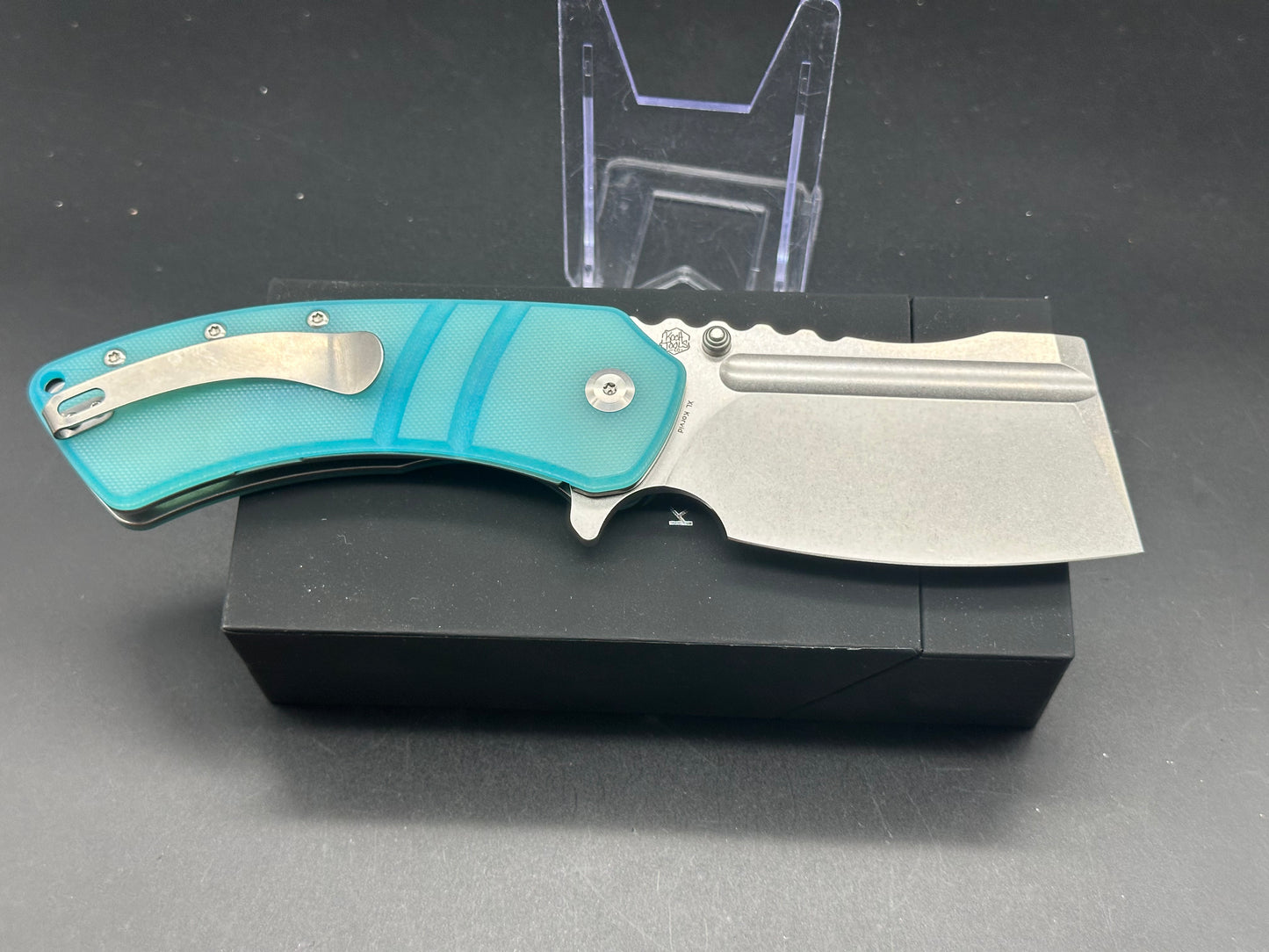 KANSEPT XL KORVID FOLDING KNIFE TIFFANY BLUE G10 HANDLE 154CM