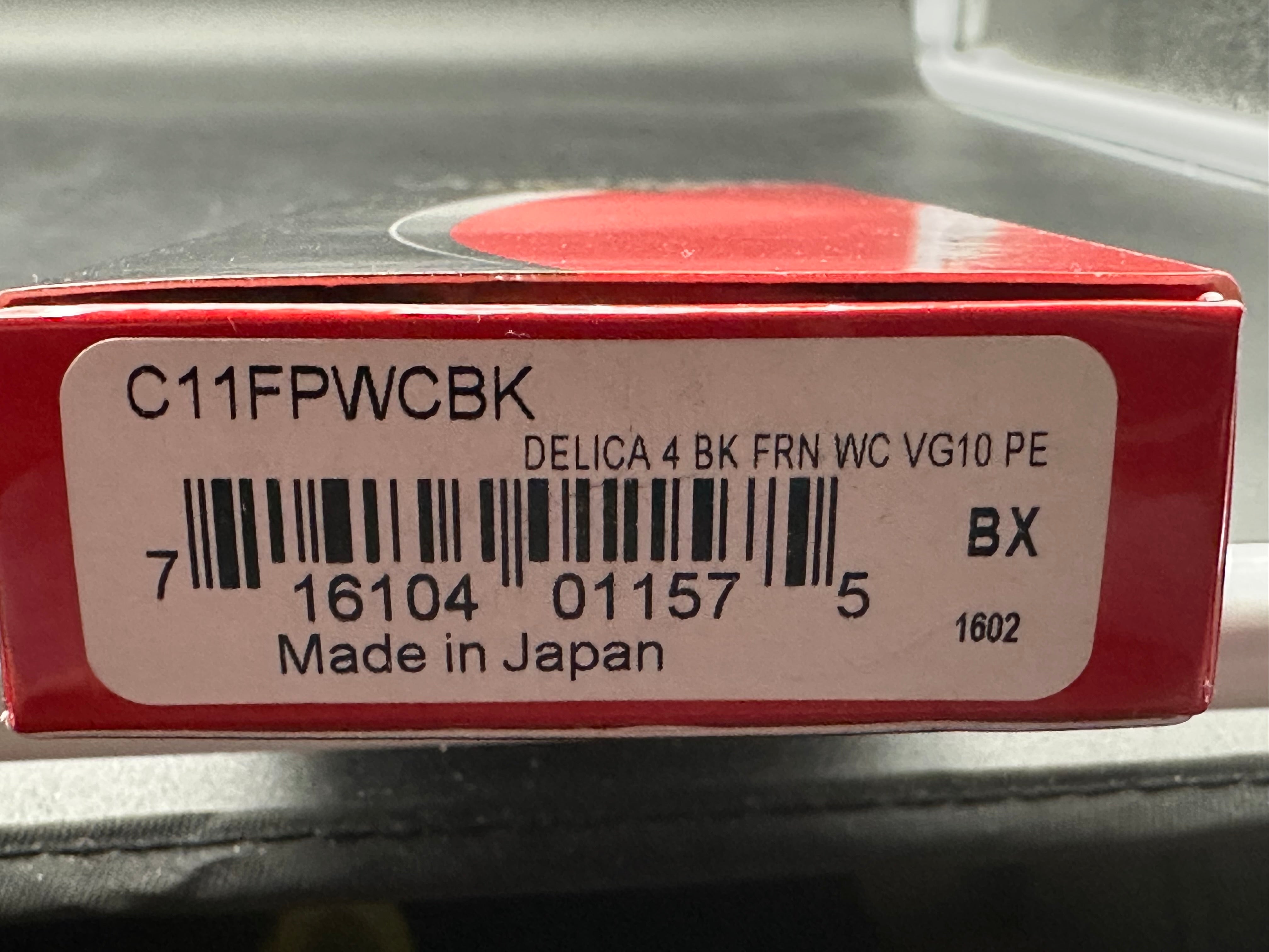 Spyderco Delica 4  Wharncliffe 2.9" VG-10 Satin Wharncliffe Blade with Black FRN Scales