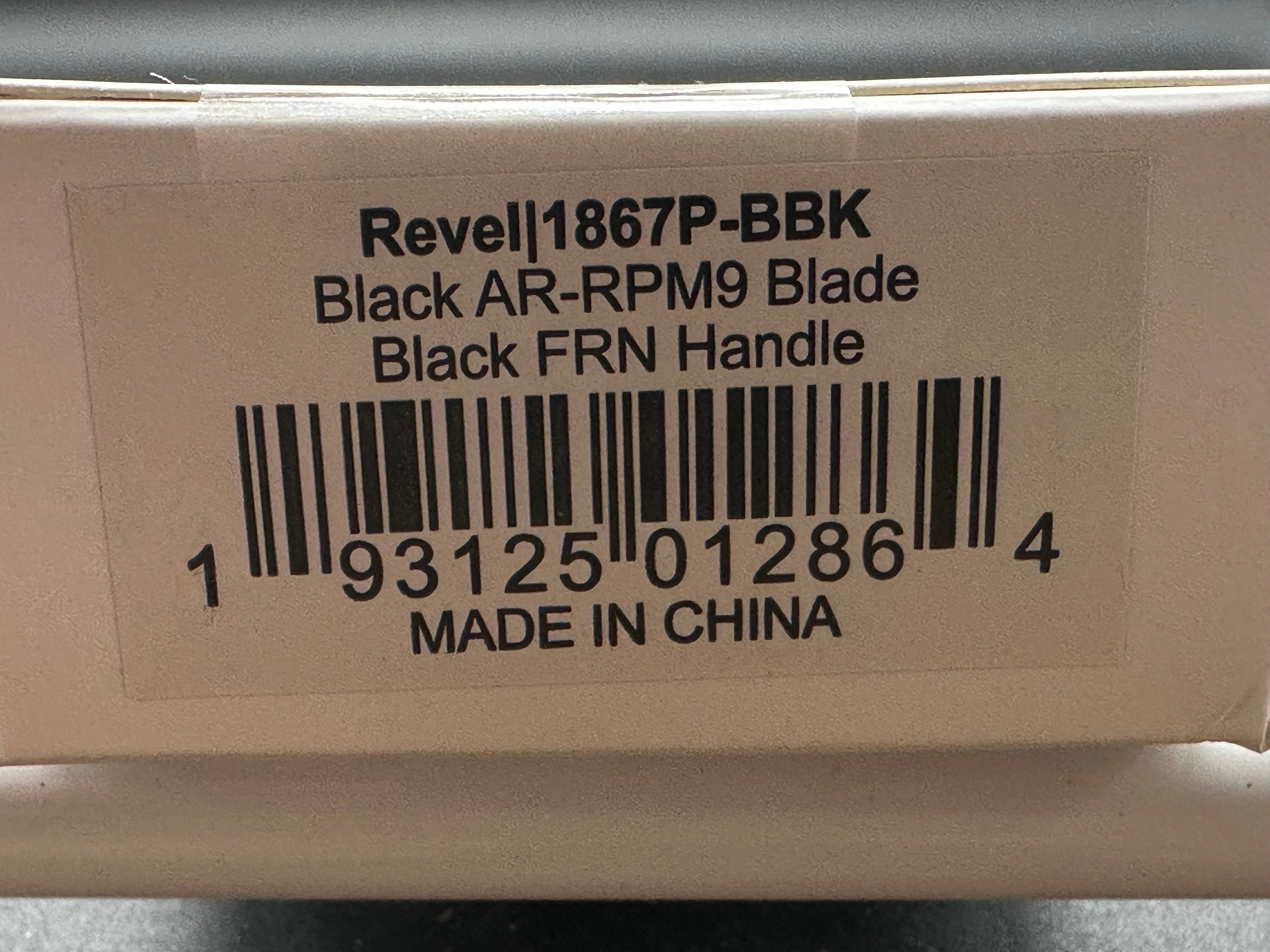 ARTISAN CUTLERY REVEL FOLDING KNIFE BLACK FRN HANDLE AR-RPM9 PLAIN BLACK BLADE
