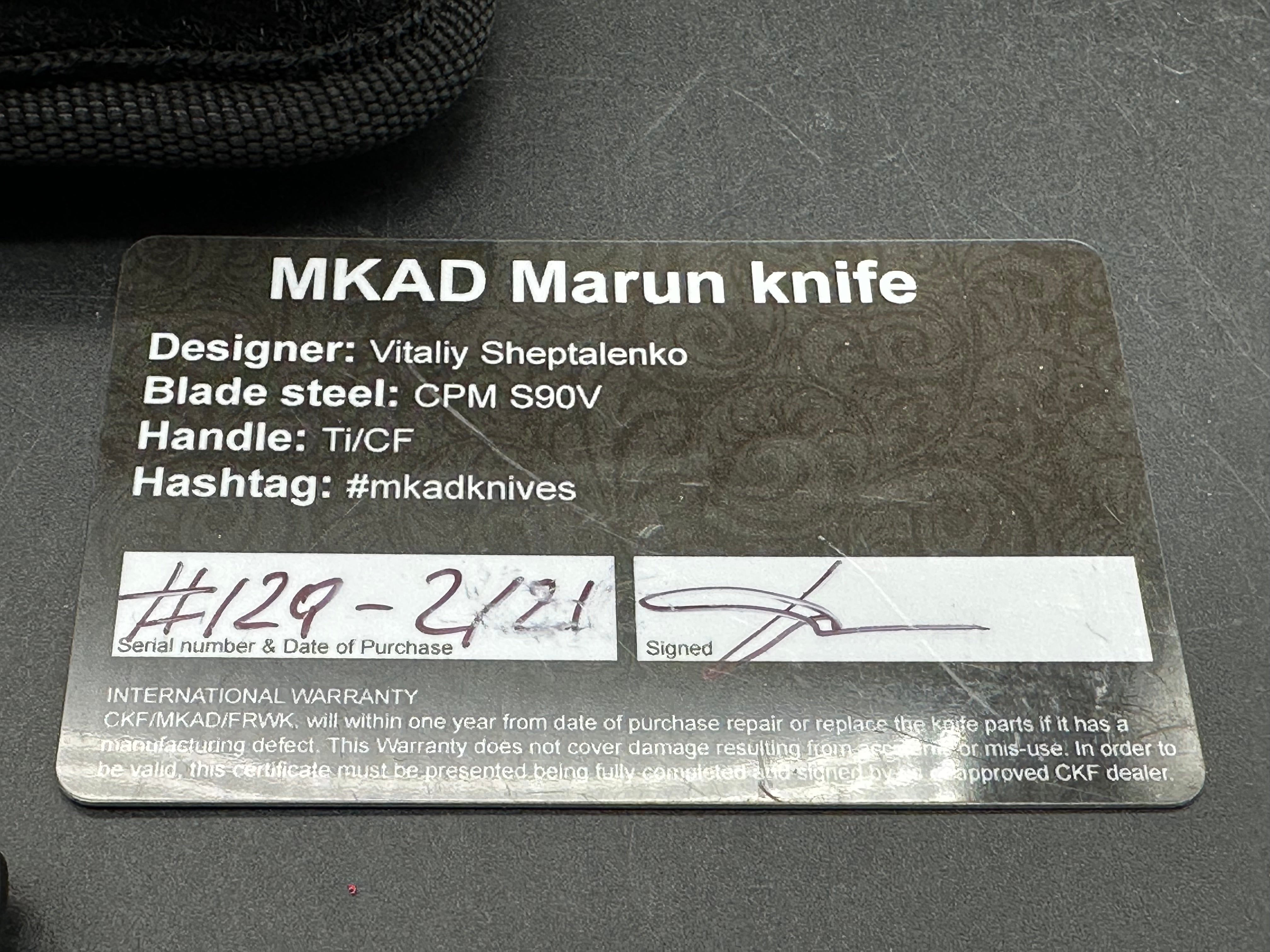 MKAD Marun by CKF (Custom Knife Factory)
