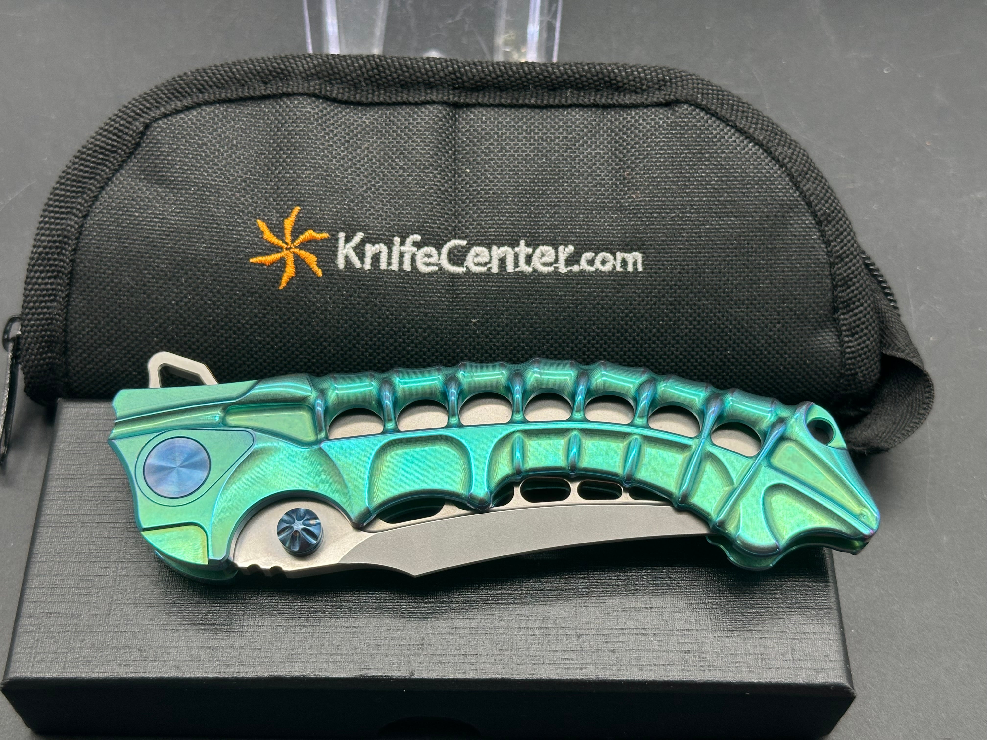 Andre De Villiers Scavenger Frame Lock Knife Green Ti (4.25" Satin) AdV