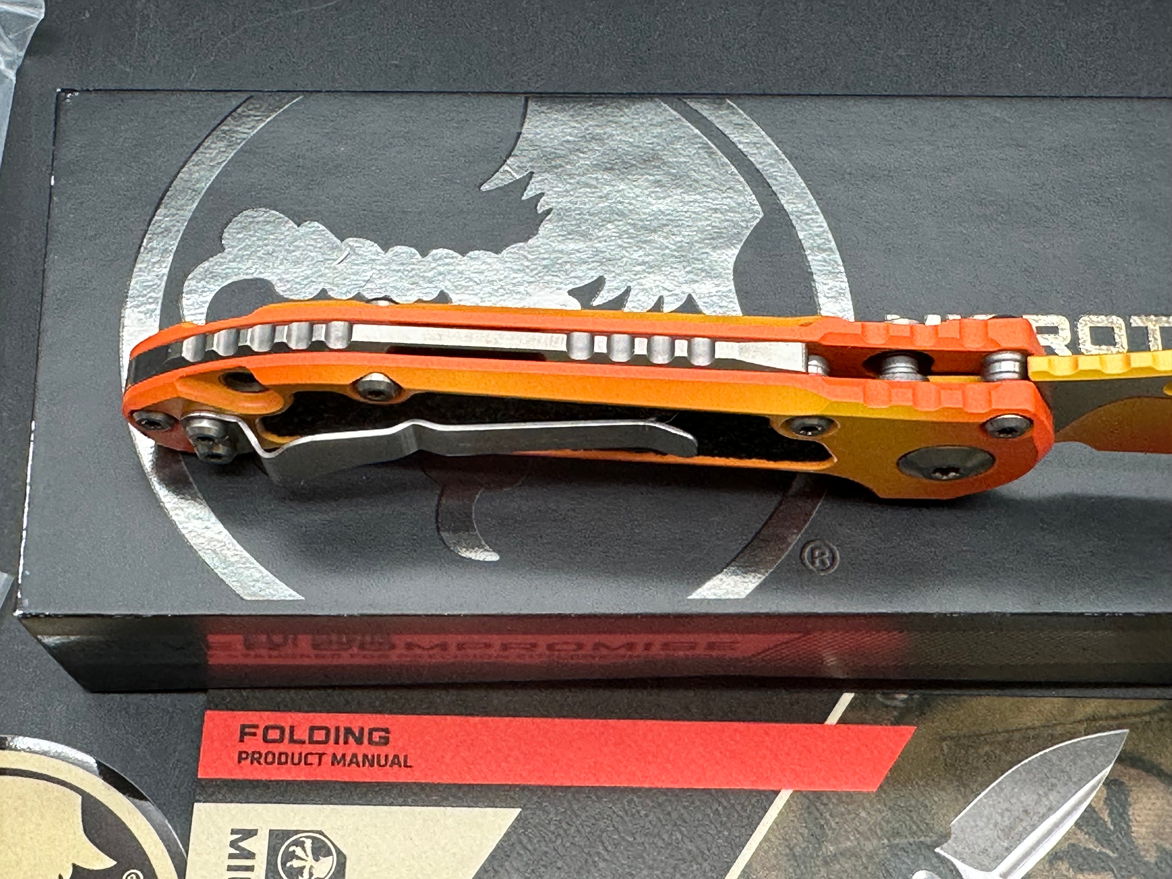 Microtech LUDTGen 3 Signature Series Sunrise tanto blade Sunrise Orange