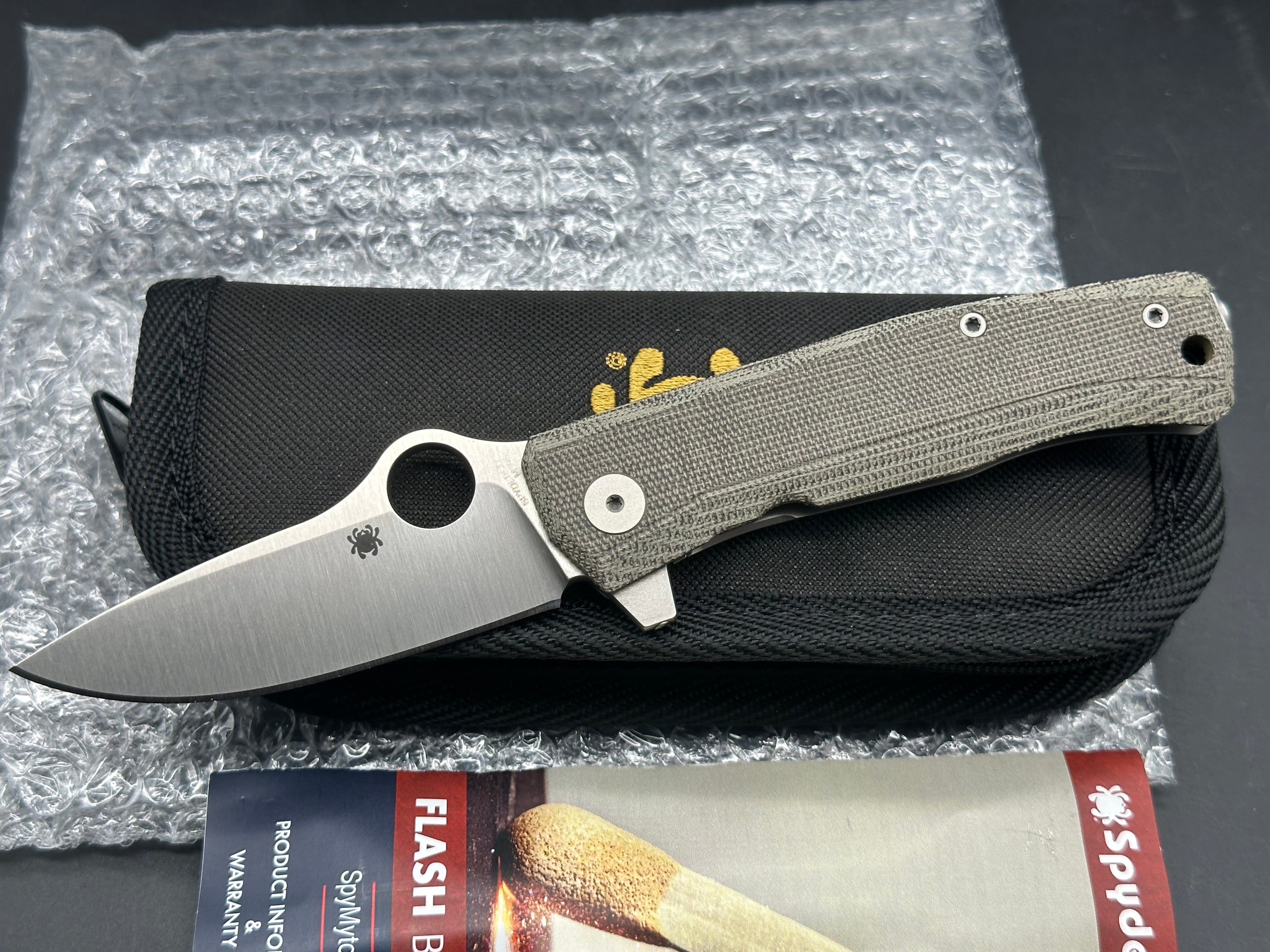 Spyderco SpyMyto Frame Lock Knife Micarta/Titanium (3.3" Satin M398)