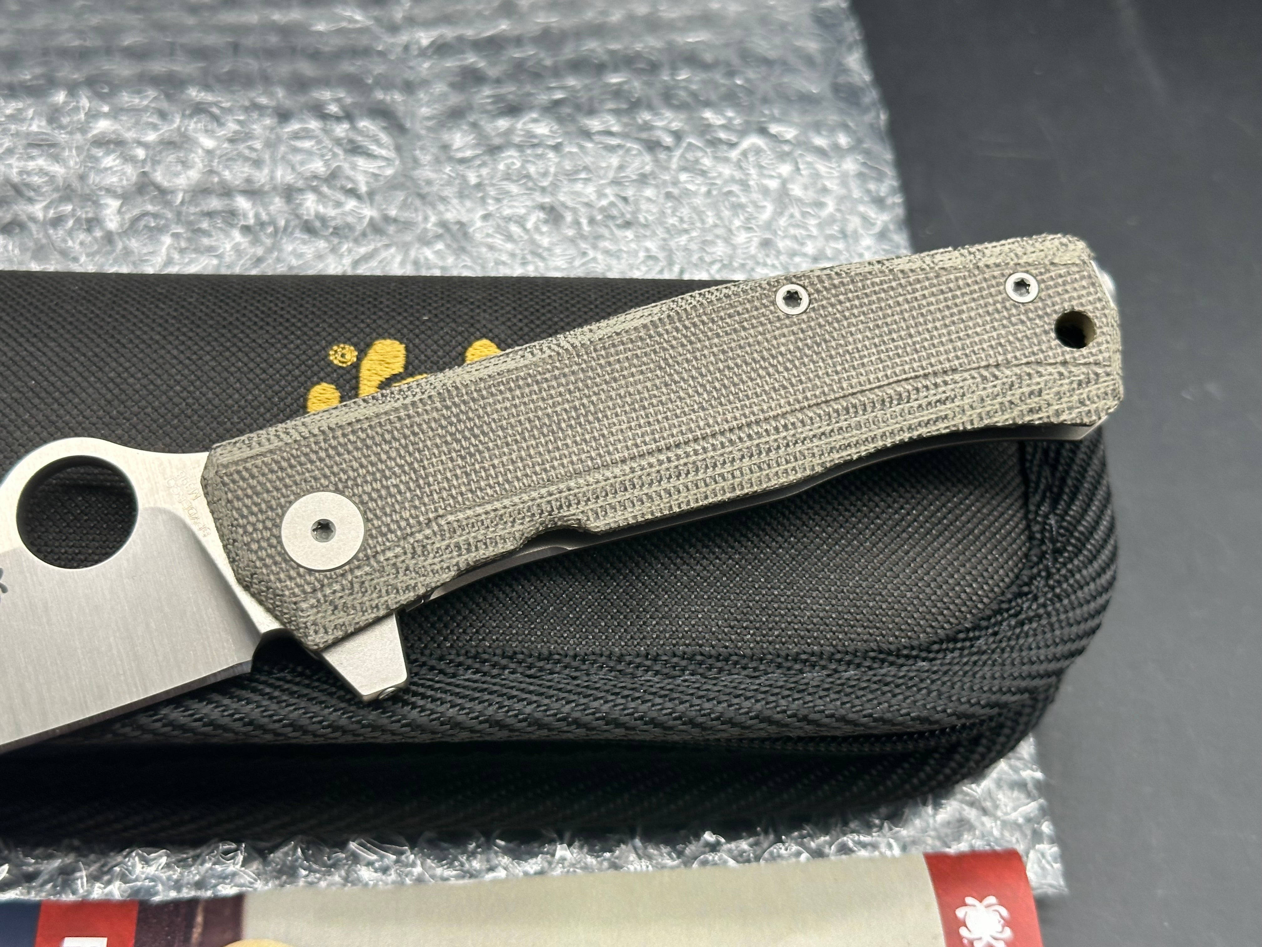 Spyderco SpyMyto Frame Lock Knife Micarta/Titanium (3.3" Satin M398)