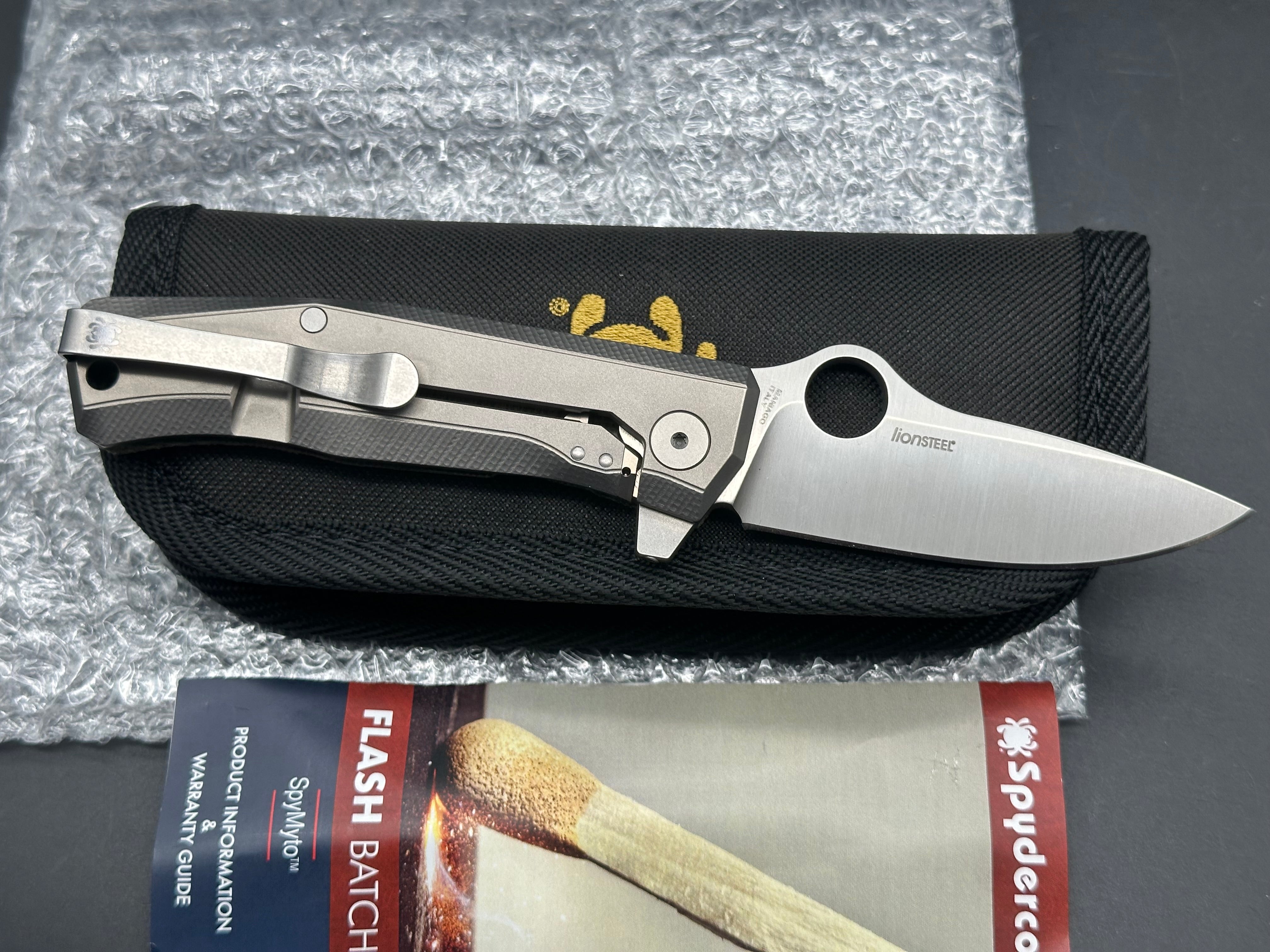 Spyderco SpyMyto Frame Lock Knife Micarta/Titanium (3.3" Satin M398)