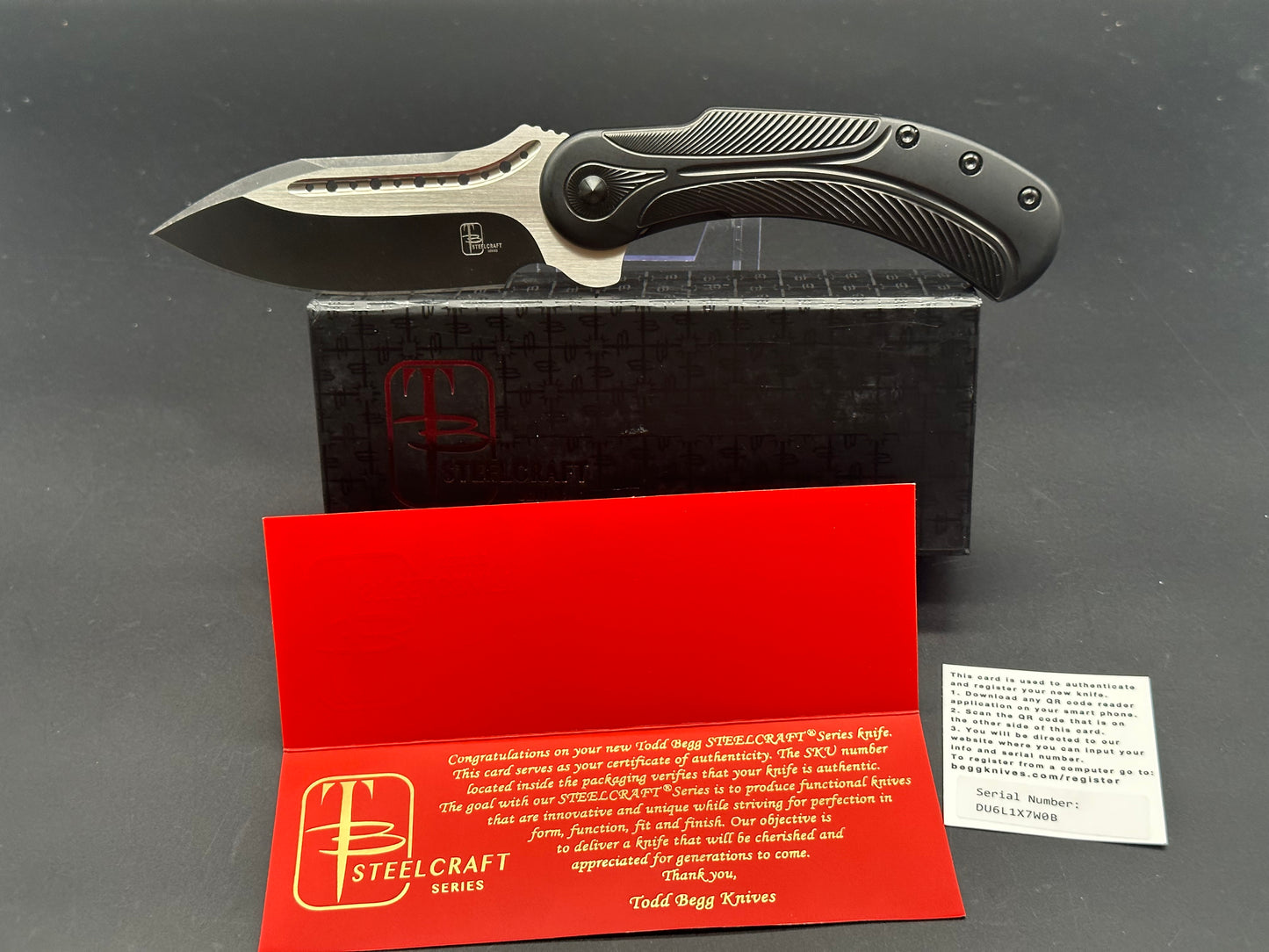 Todd Begg Field Steelcraft Marshall all black / silver two toned blade