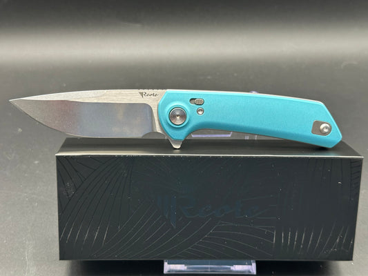 Reate PL-XF blue aluminum handle w/Nitro V blade