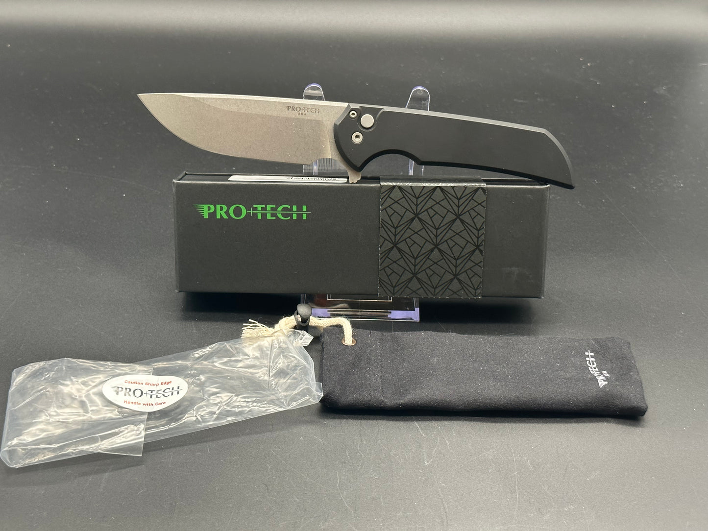 ProTech Mordax MX101 Black handle stonewashed magnacut blade