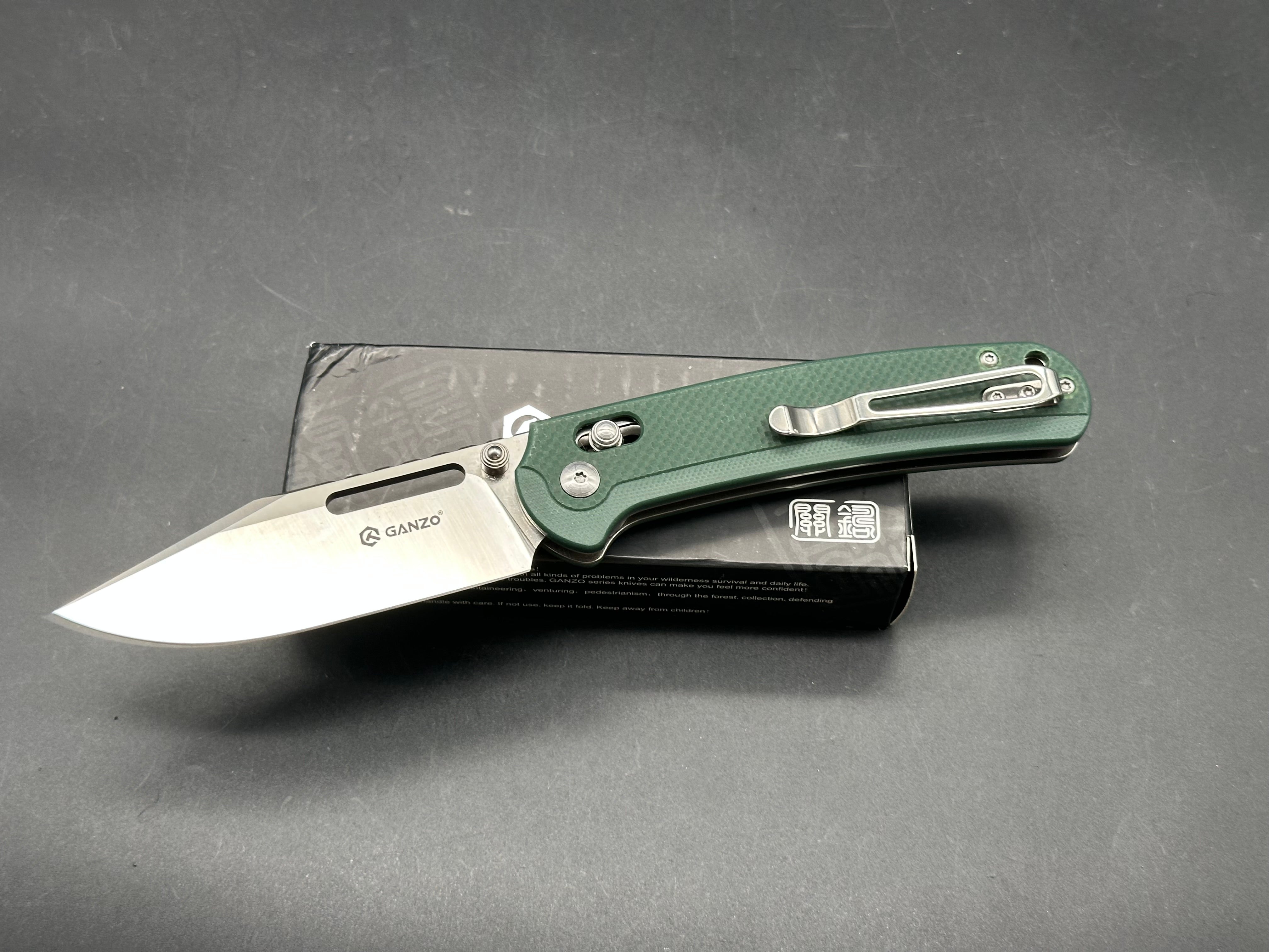 GANZO G768-GB AXIS LOCK FOLDING KNIFE (GREEN G10 HANDLE)