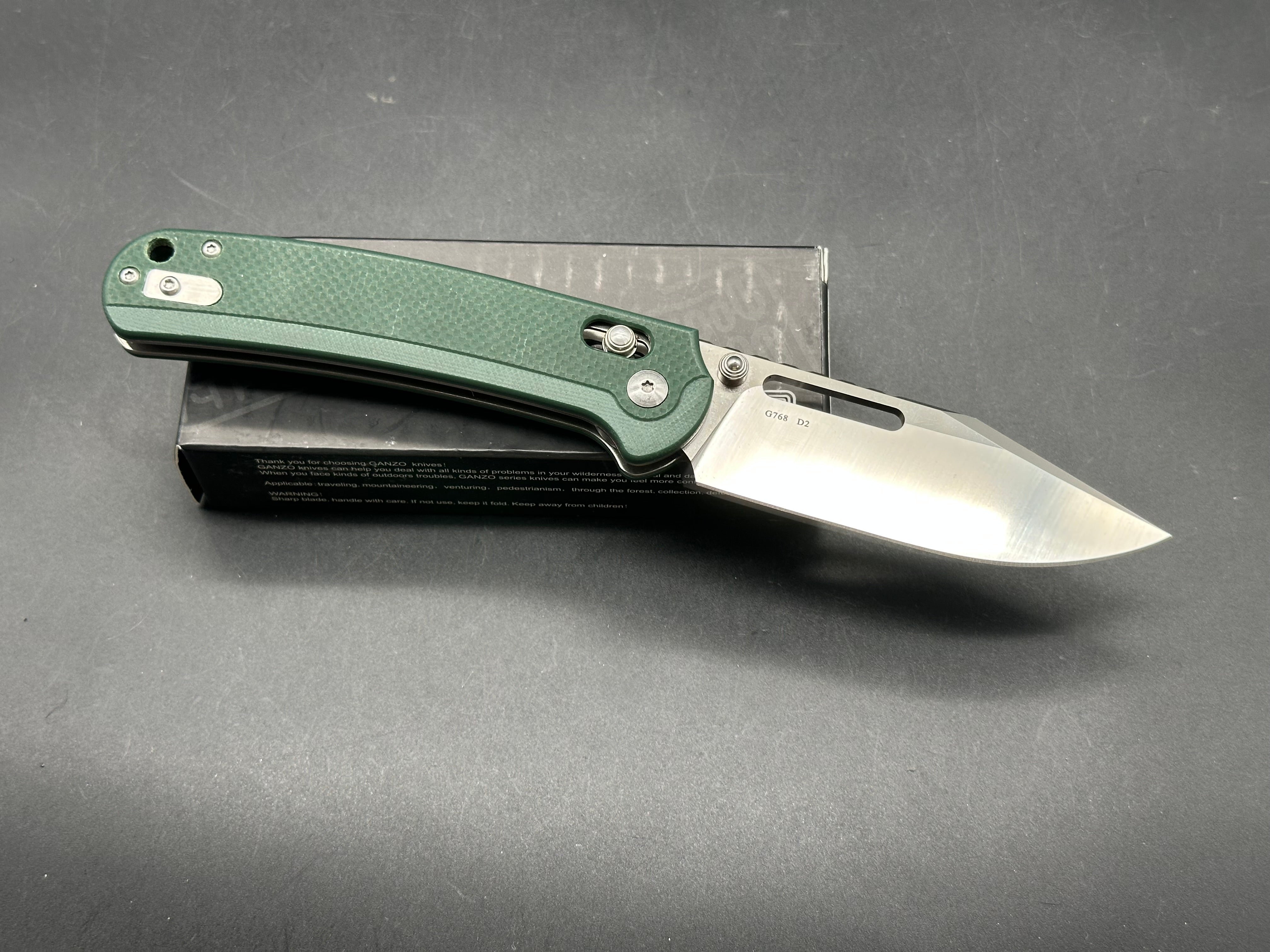 GANZO G768-GB AXIS LOCK FOLDING KNIFE (GREEN G10 HANDLE)