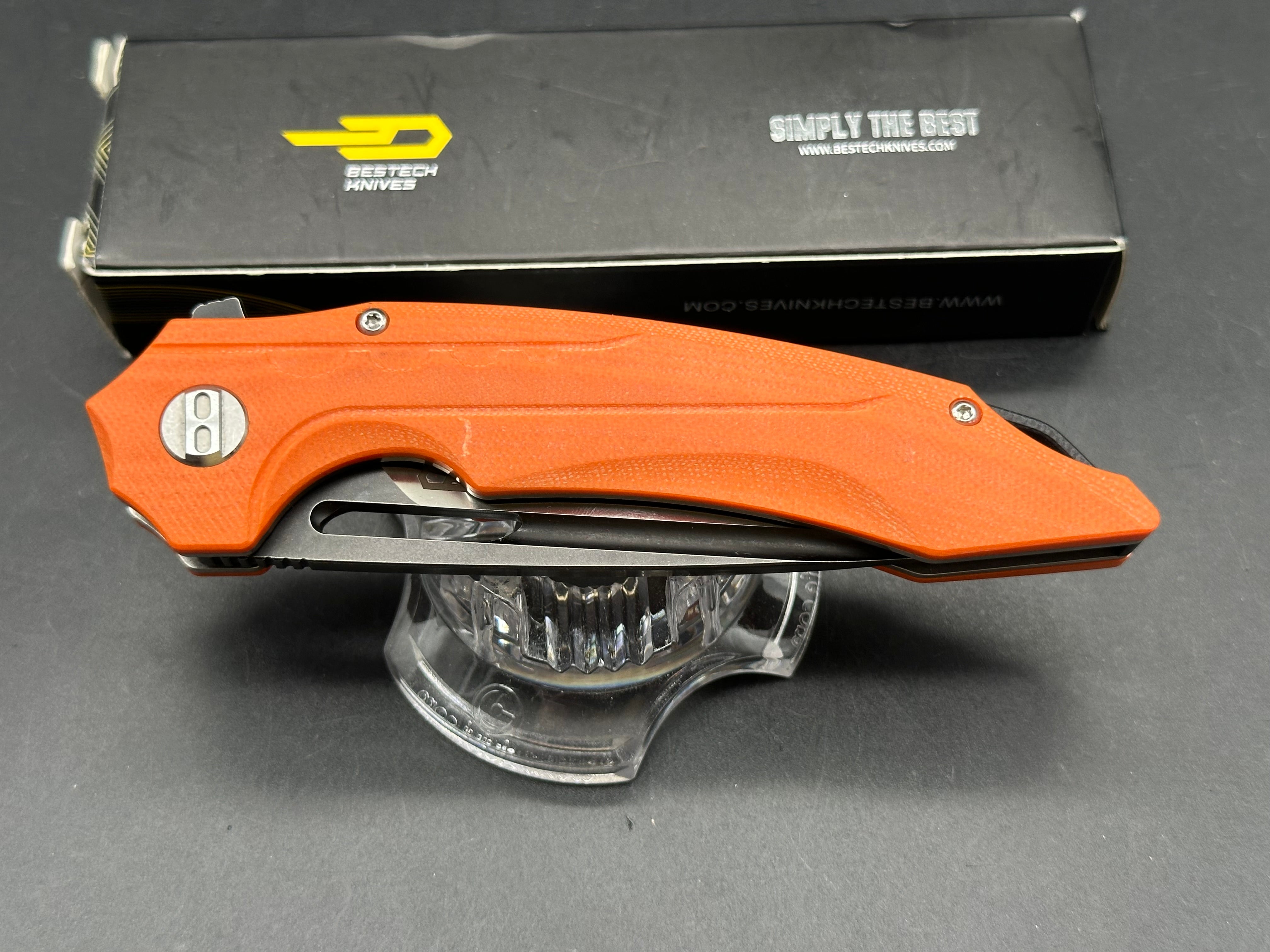 Bestech Knives Ornetta Liner Lock Knife Orange G-10 (3.5" D2)