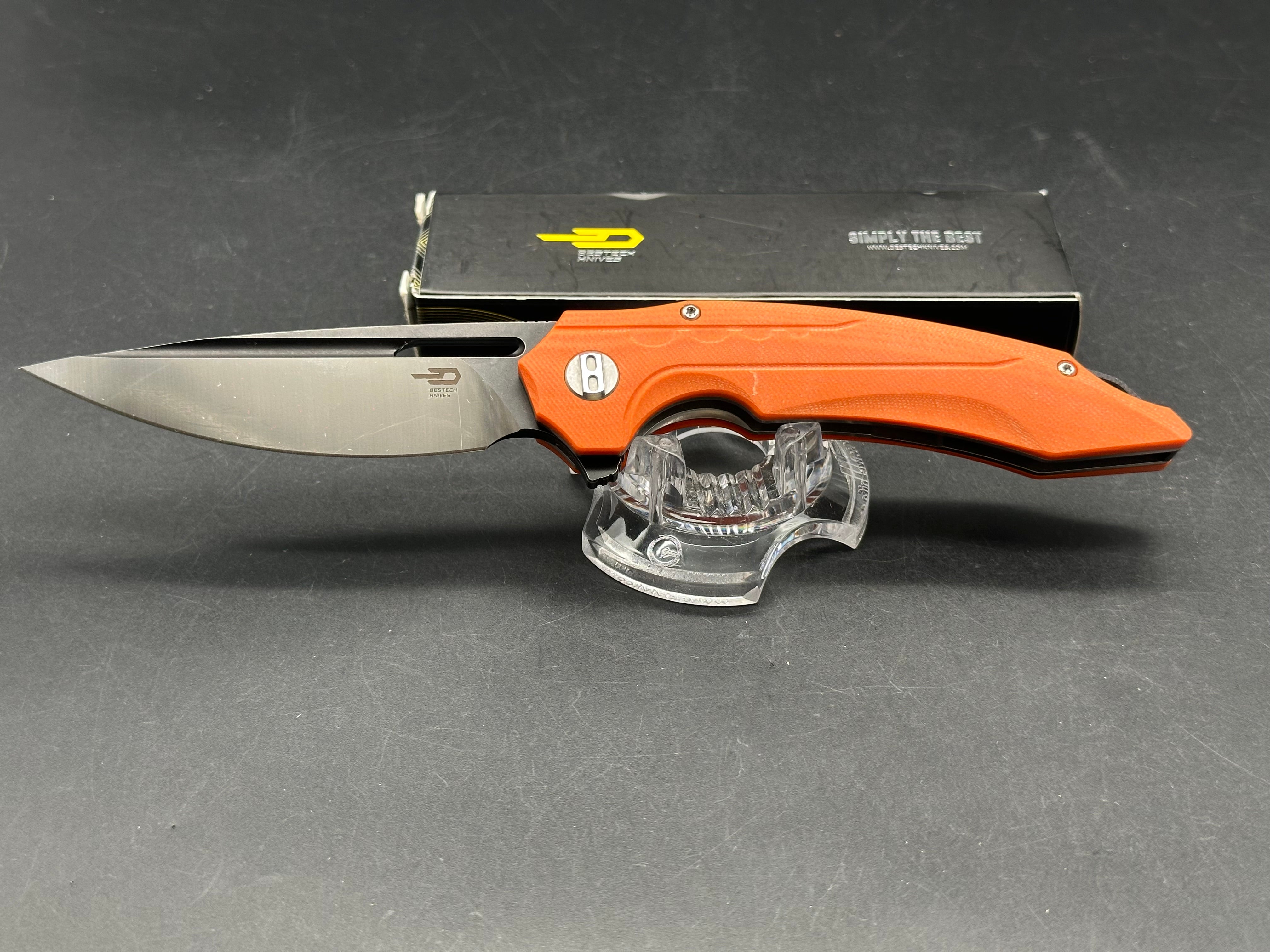 Bestech Knives Ornetta Liner Lock Knife Orange G-10 (3.5" D2)