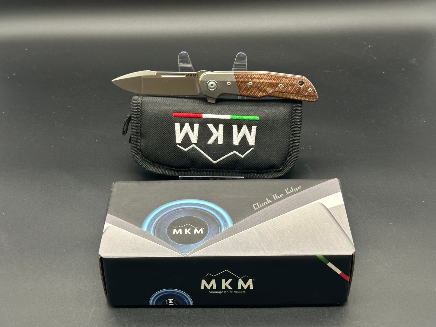 MKM Clap Natural micarta titanium blster MK LS01-NCT M390