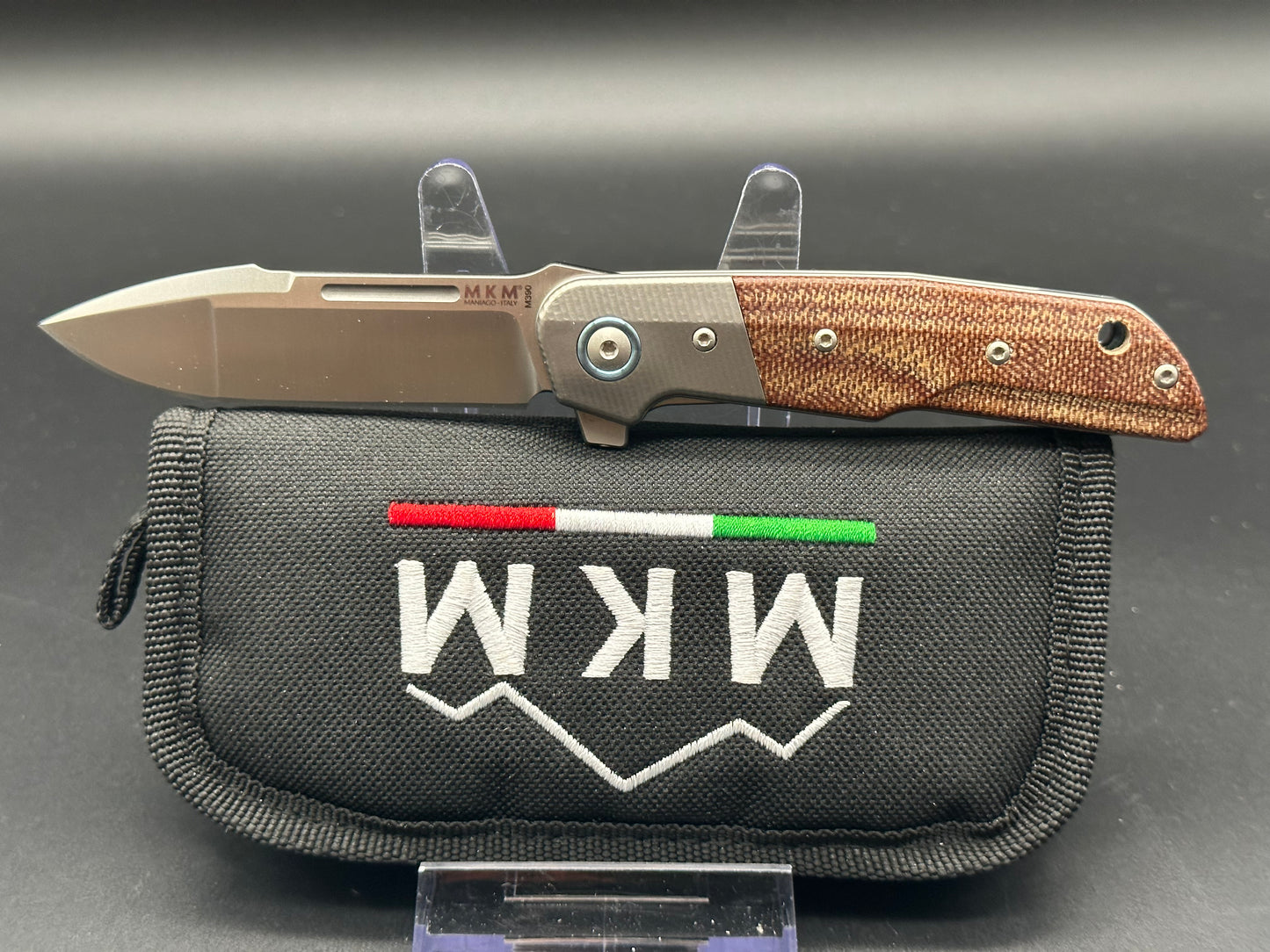 MKM Clap Natural micarta titanium blster MK LS01-NCT M390