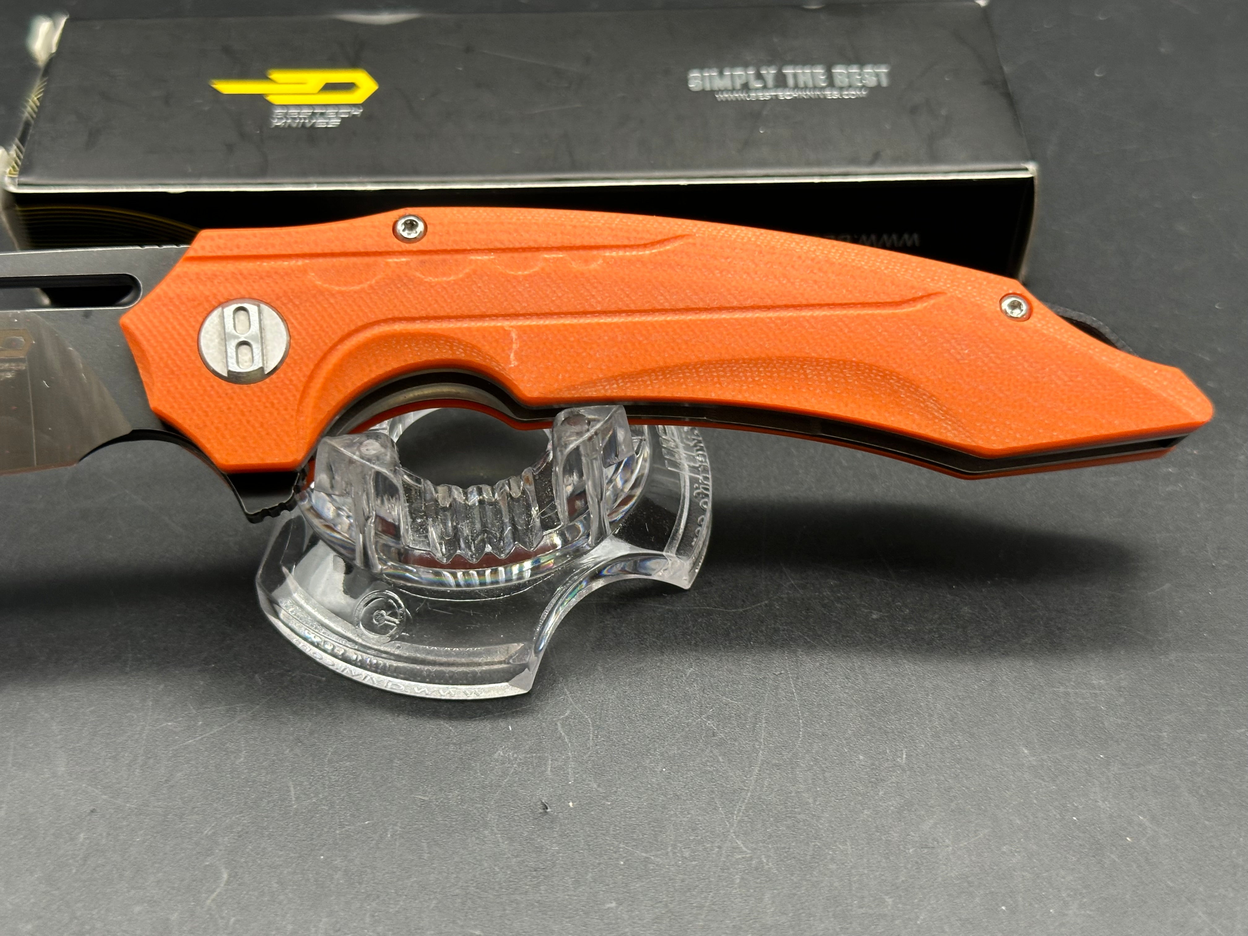 Bestech Knives Ornetta Liner Lock Knife Orange G-10 (3.5" D2)