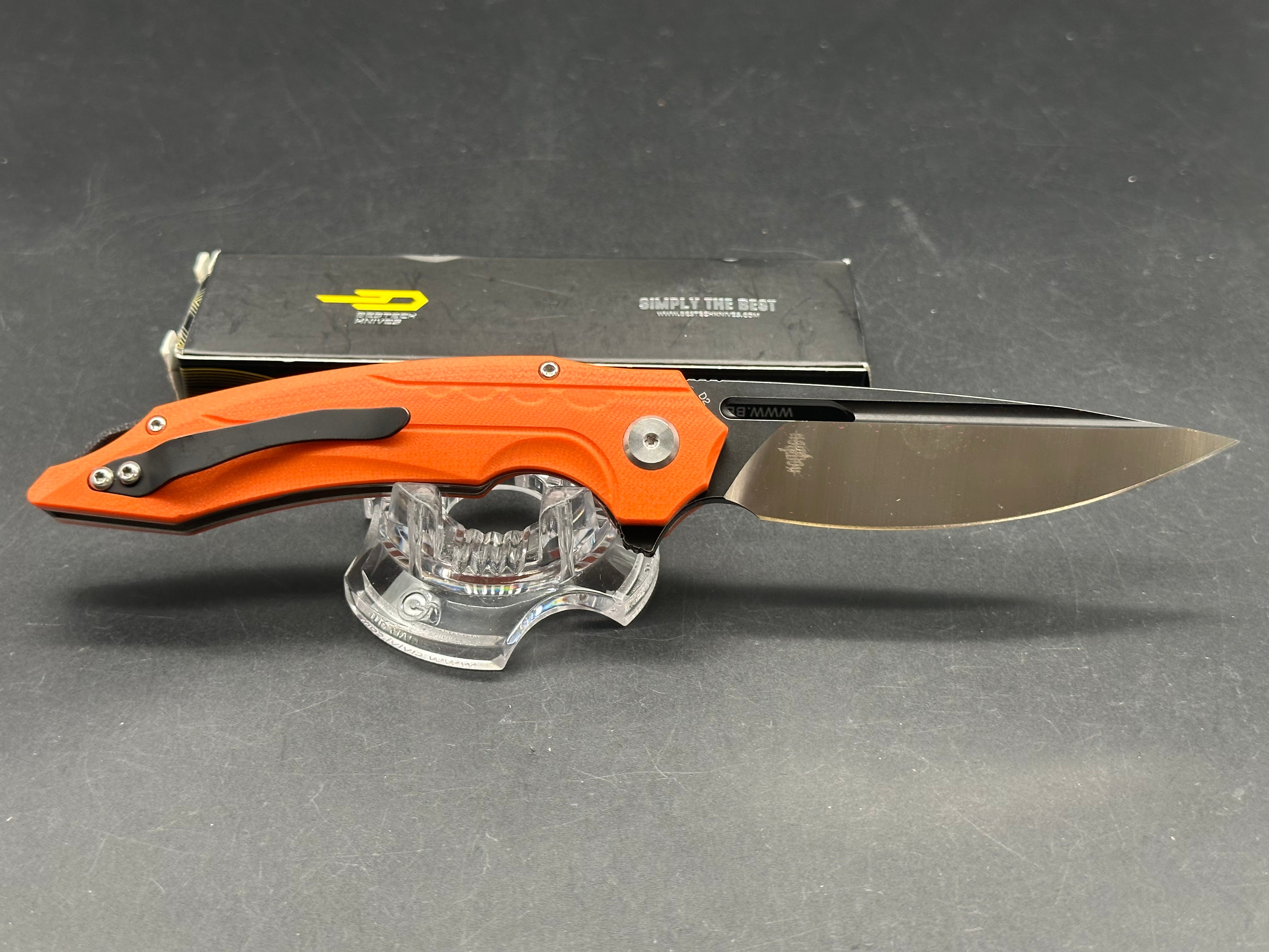 Bestech Knives Ornetta Liner Lock Knife Orange G-10 (3.5" D2)