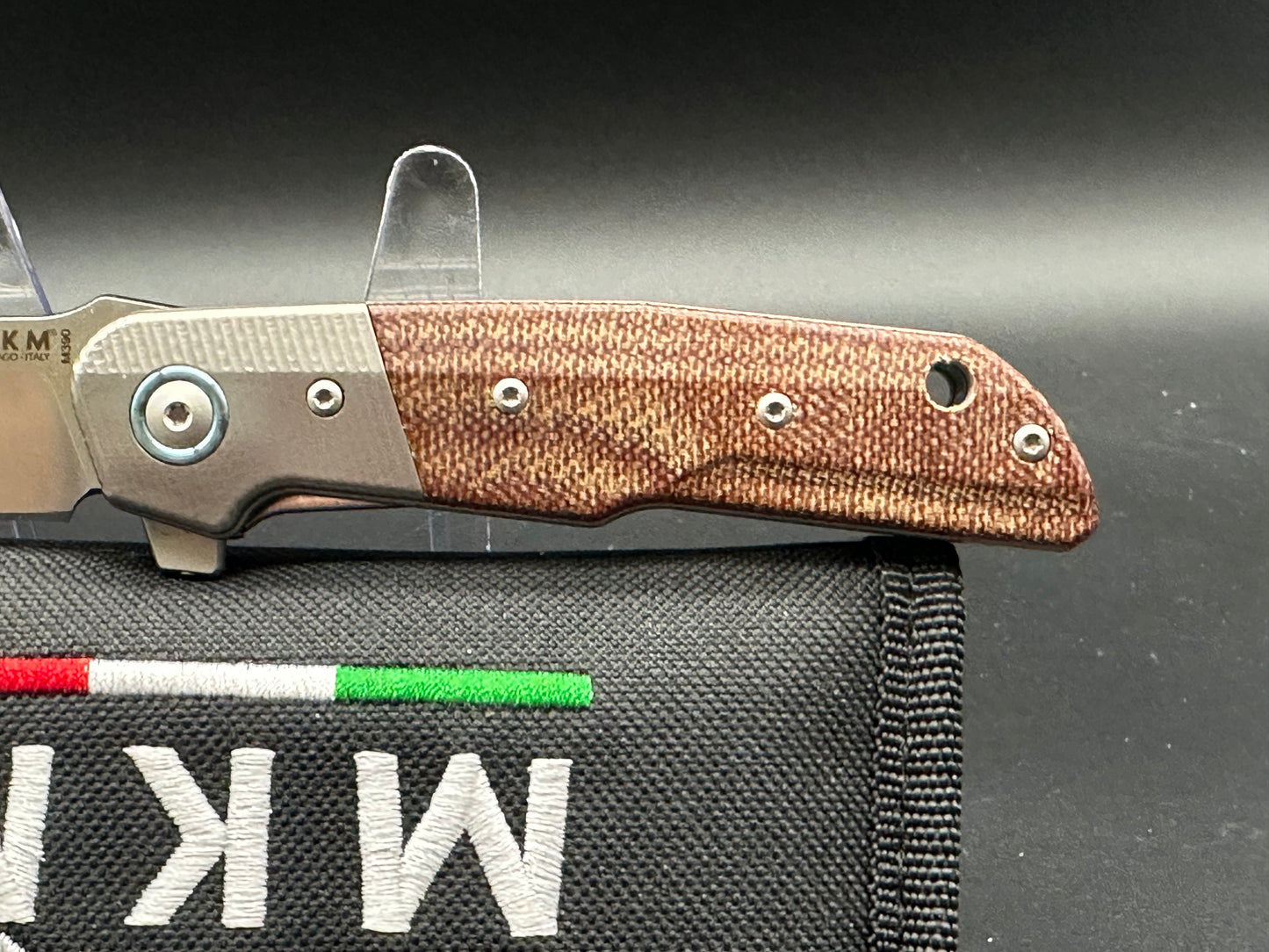 MKM Clap Natural micarta titanium blster MK LS01-NCT M390