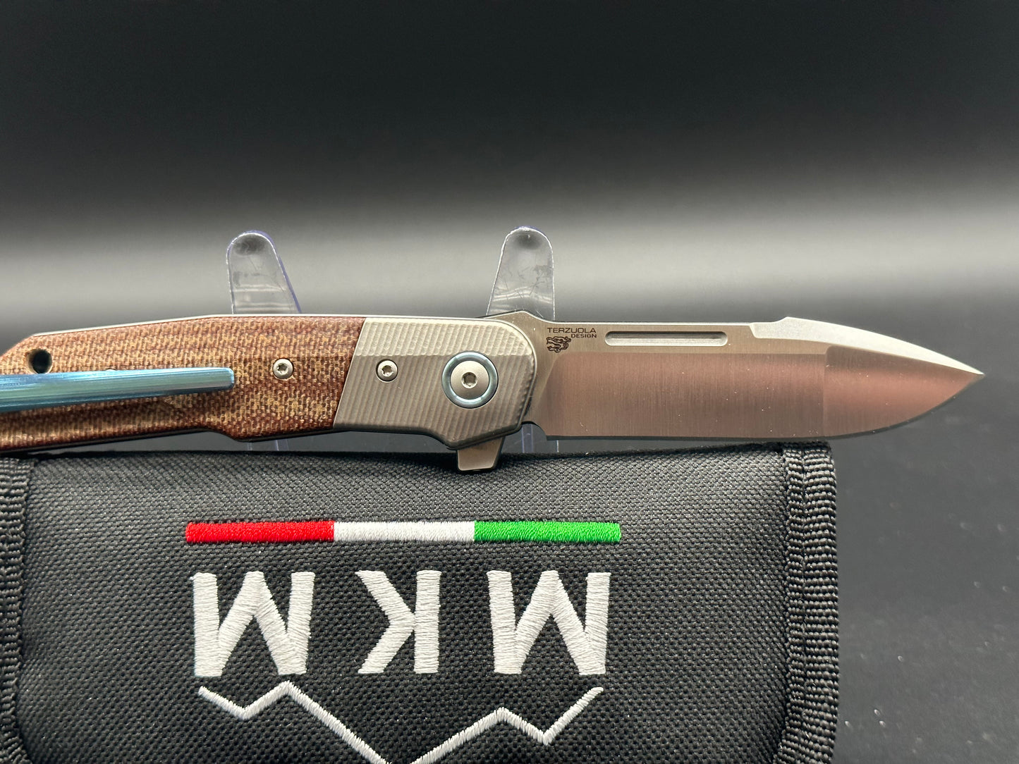 MKM Clap Natural micarta titanium blster MK LS01-NCT M390