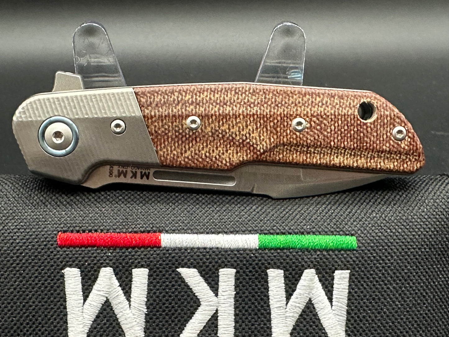 MKM Clap Natural micarta titanium blster MK LS01-NCT M390