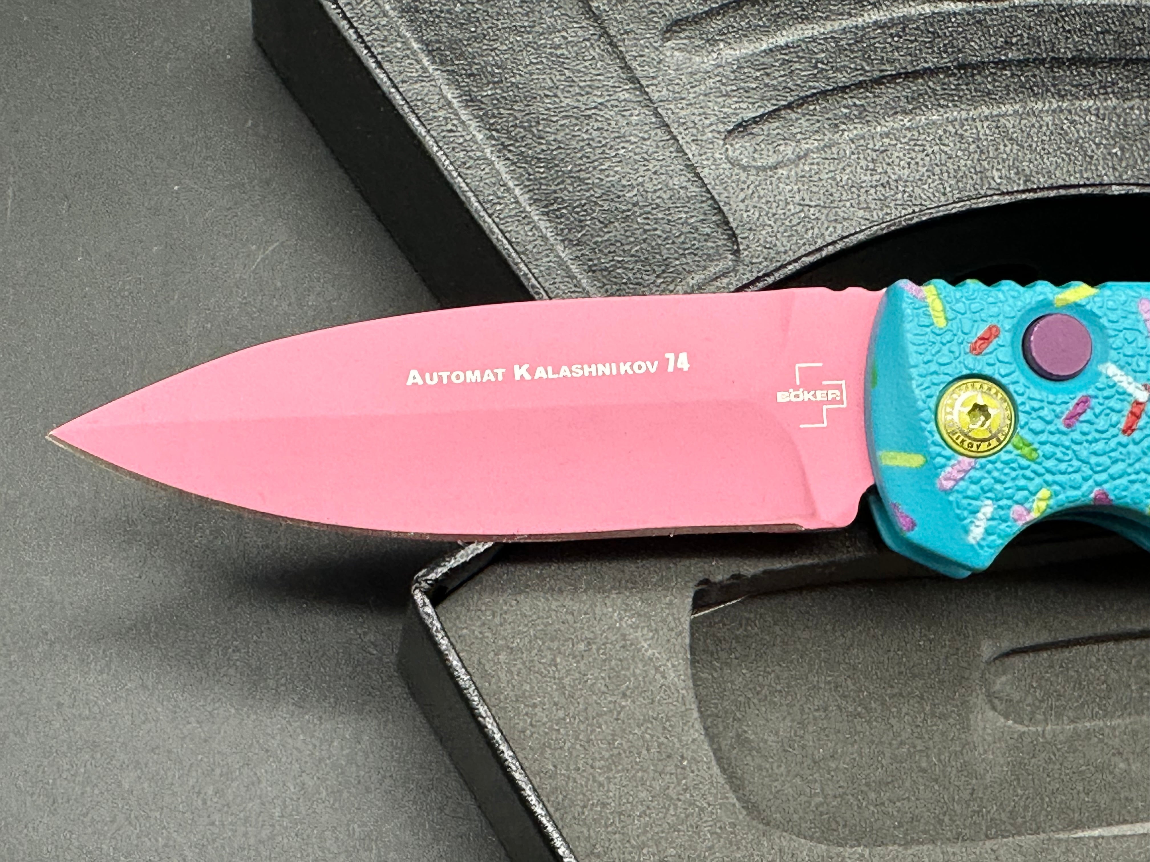 Boker Dessert Warrior Remix Kalashnikov Dagger Automatic Knife (3.25" Pink)