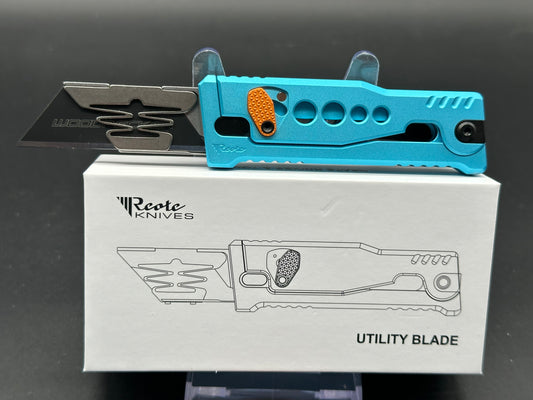 Reate EXO-U Gravity Knife Blue Speedhole Aluminum (2.3" Utility)