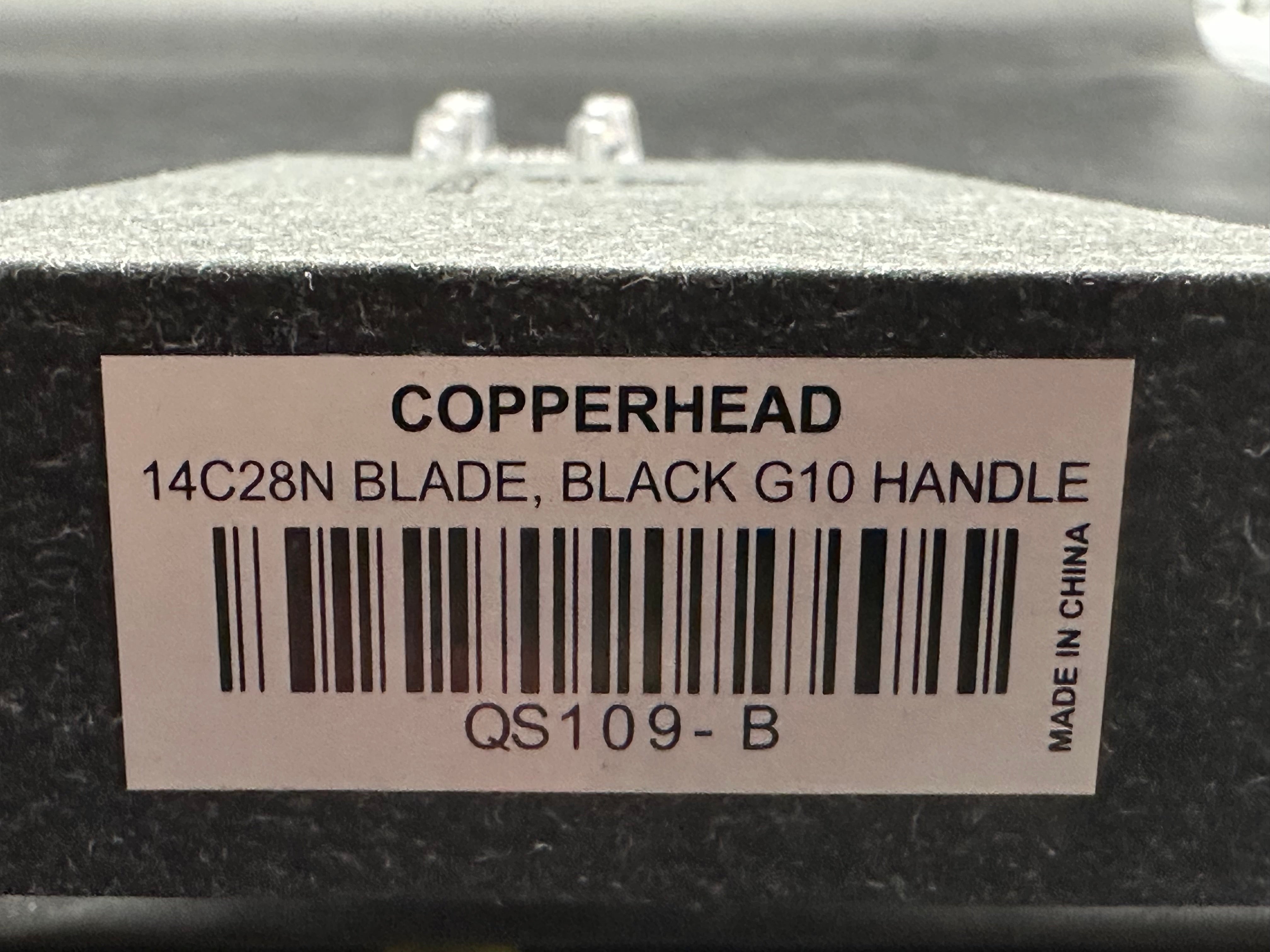 QSP Copperhead Liner Lock Knife Black G-10 (3.5" Two Tone)