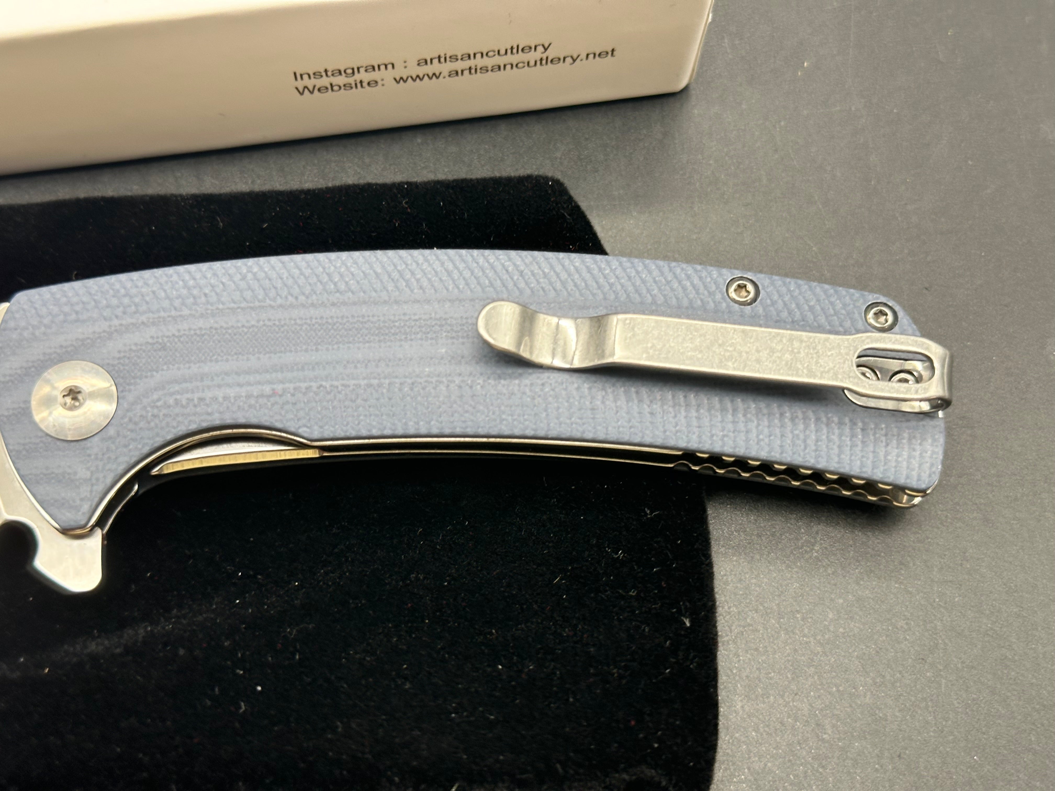 Artisan Cutlery Arroyo Liner Lock Knife Gray G-10 (3.4" Satin)