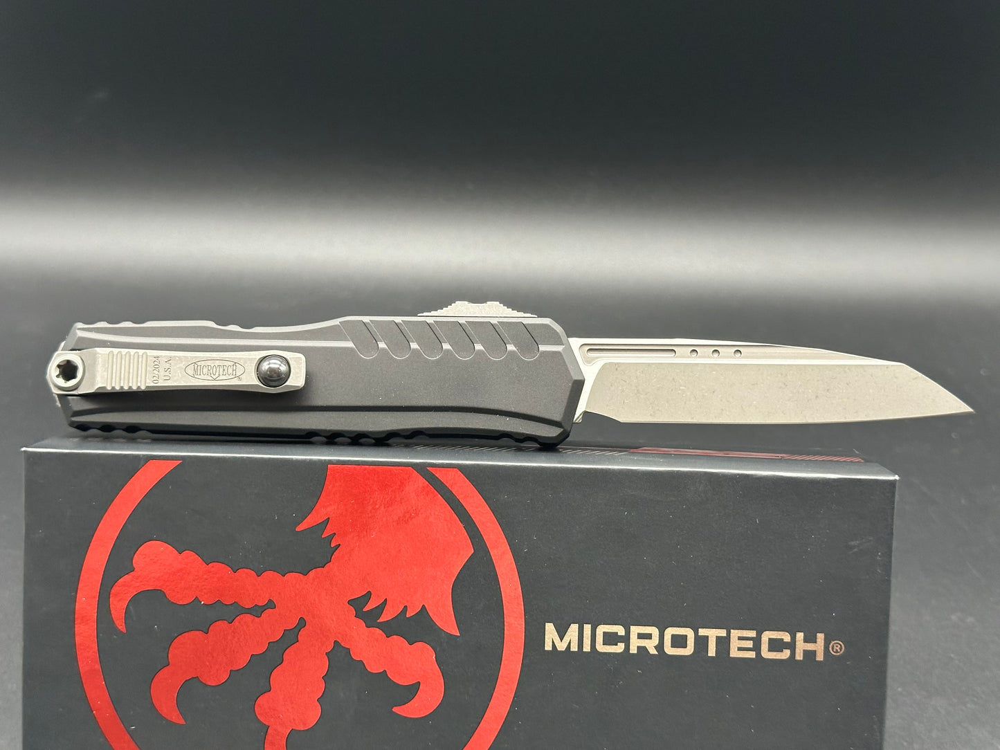 Microtech Cypher II S/E OTF Automatic Knife Black (3.5" Apocalyptic)