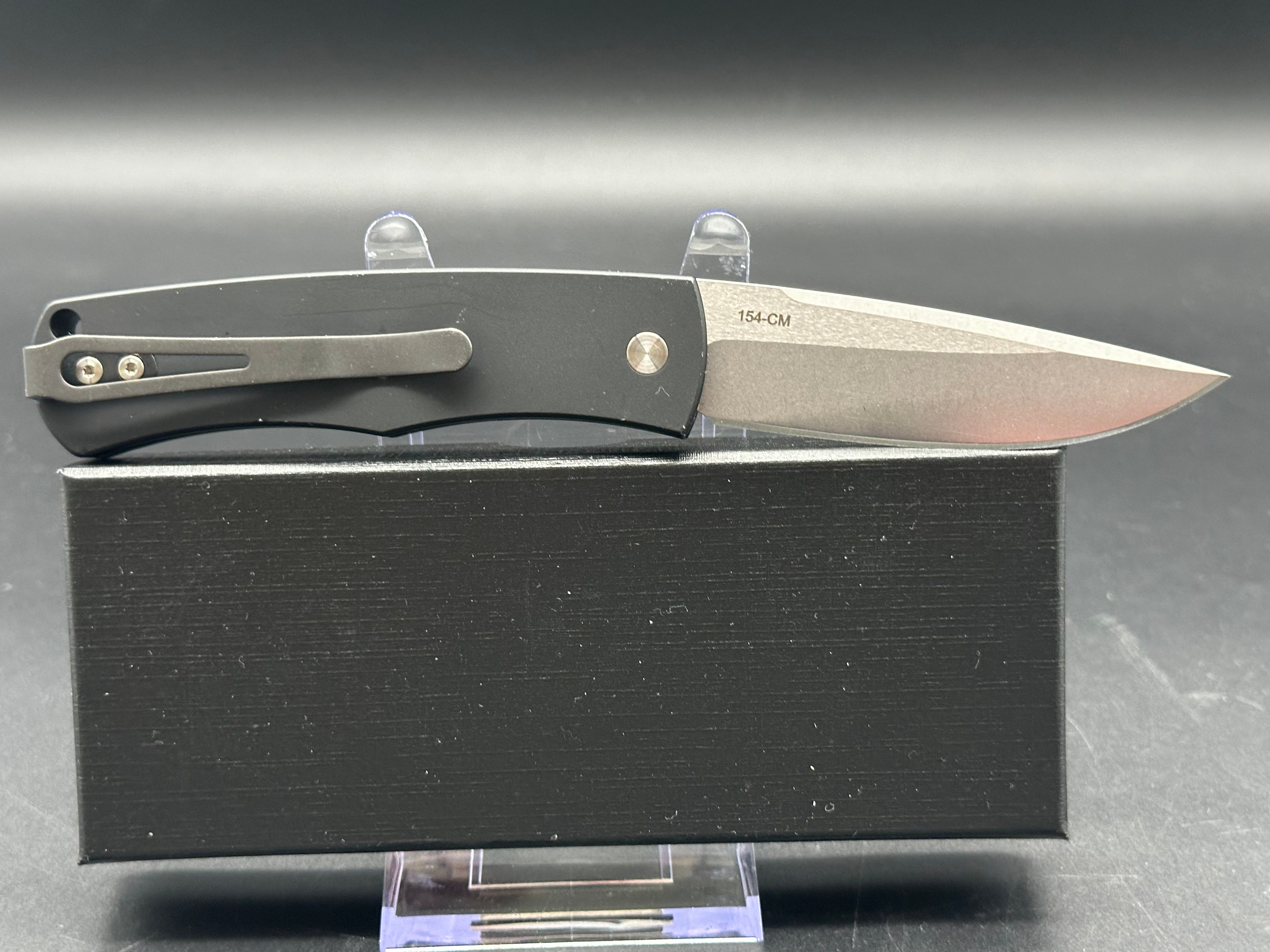 ProTech Magic BR-1 "Whiskers" Automatic Knife Black (3.1" Stonewash) BR-1.3