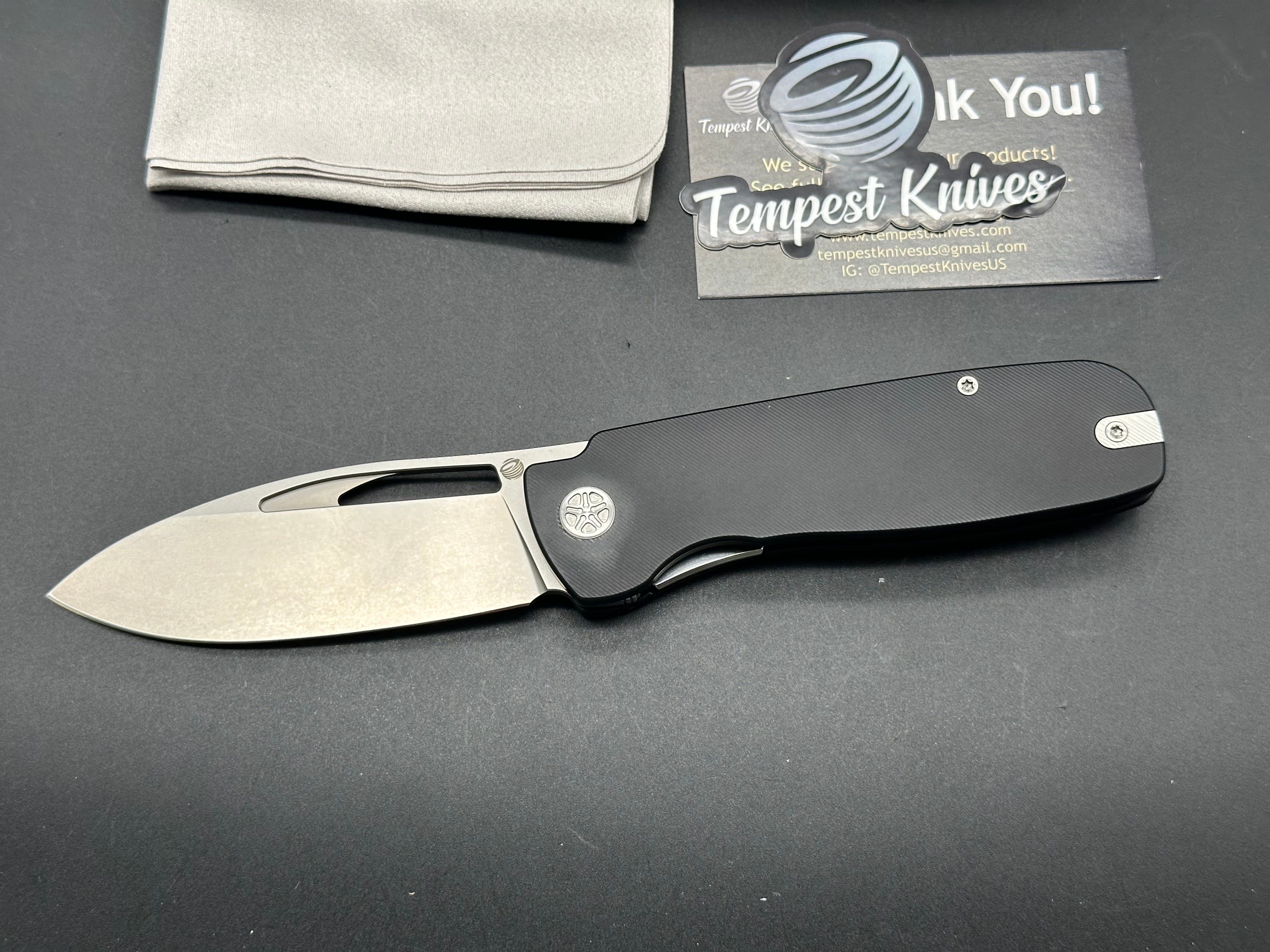 Tempest Knives Jetstream Black titanium handle w/154CM blade